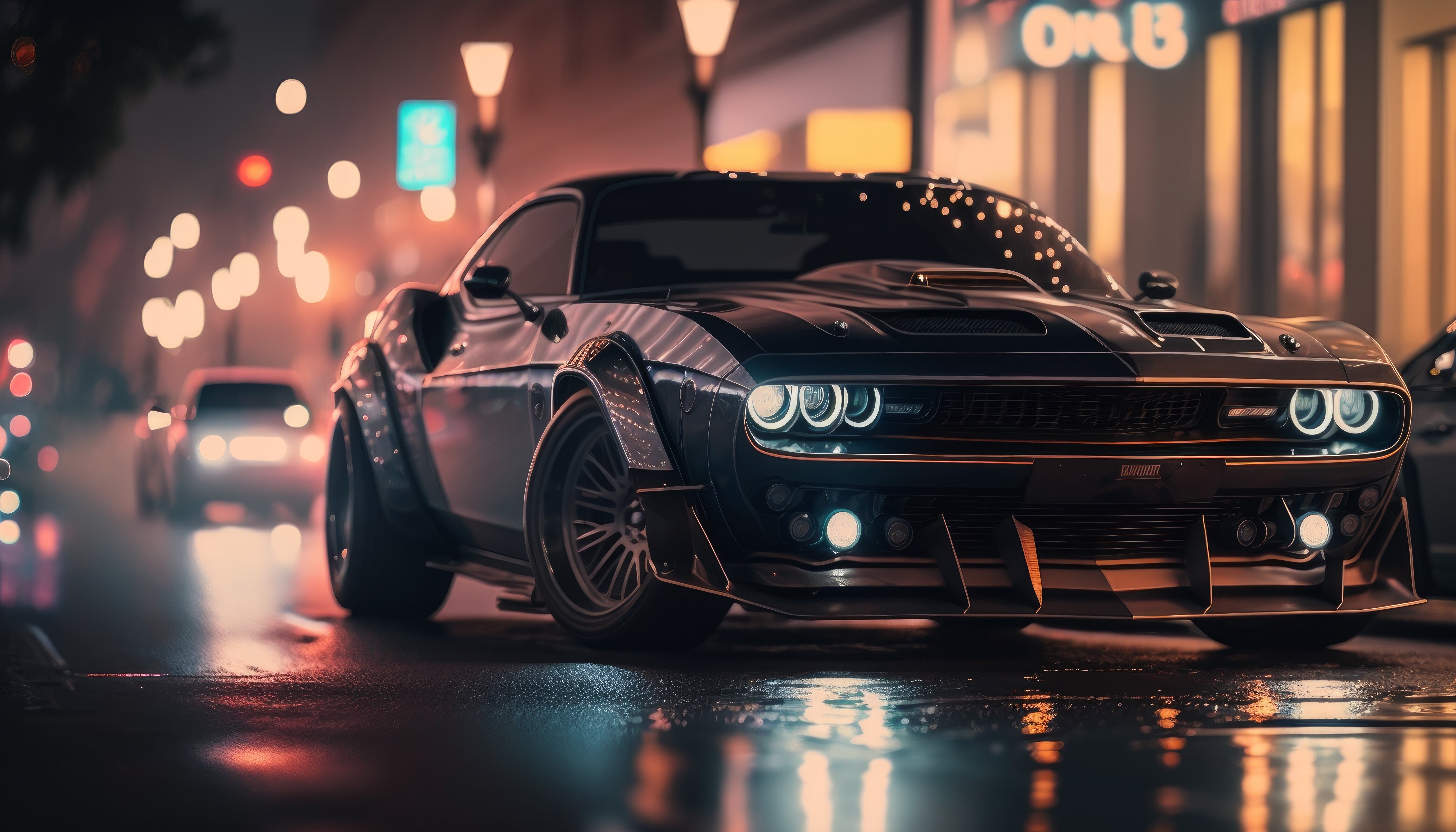 Free download Street City Headlight Car Street Light 4K Wallpaper, Wallpaper(s) website provided.