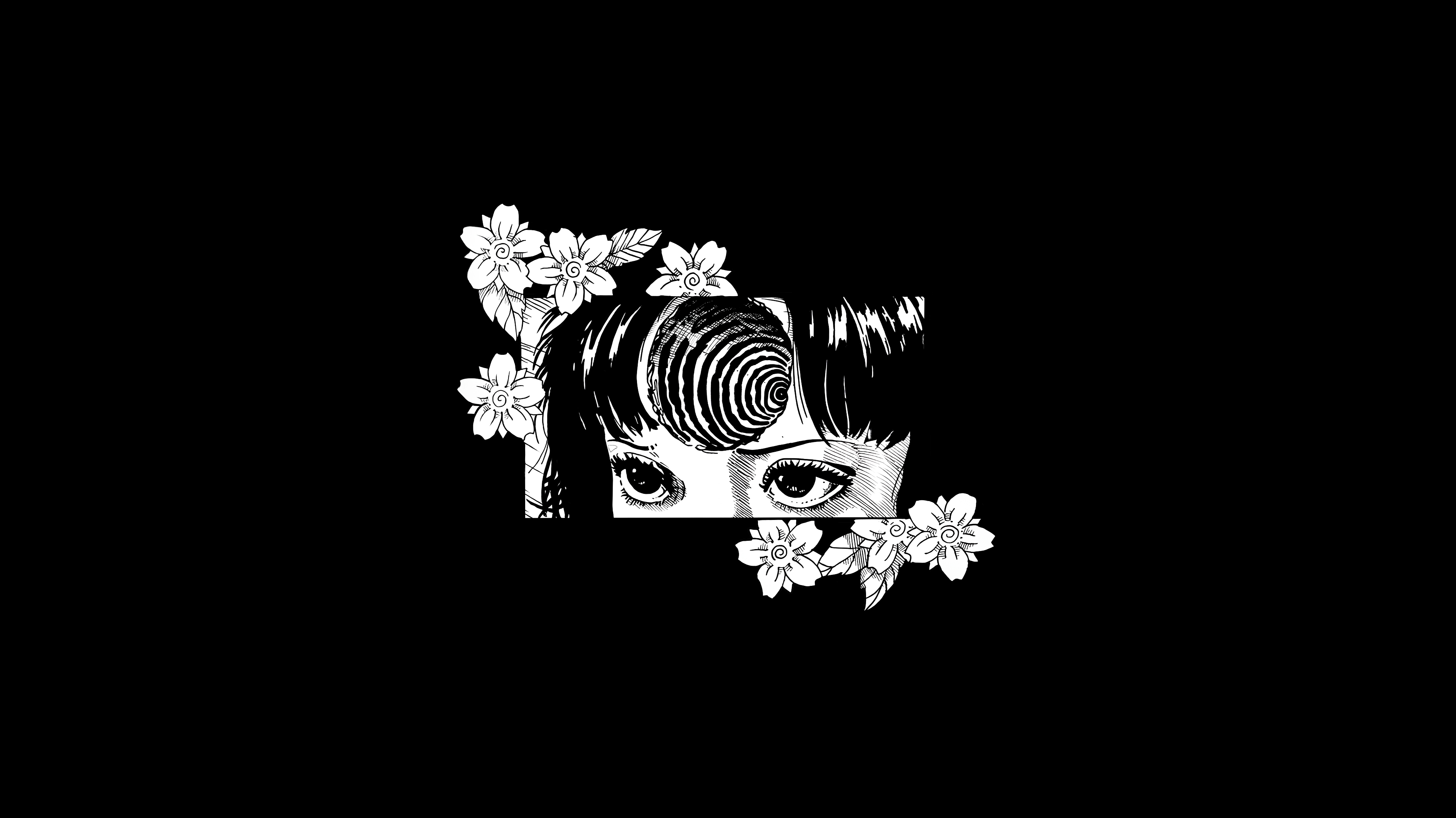 Free download Comics Black Anime Girl Monochrome Bangs 4K Wallpaper, Wallpaper(s) website provided.