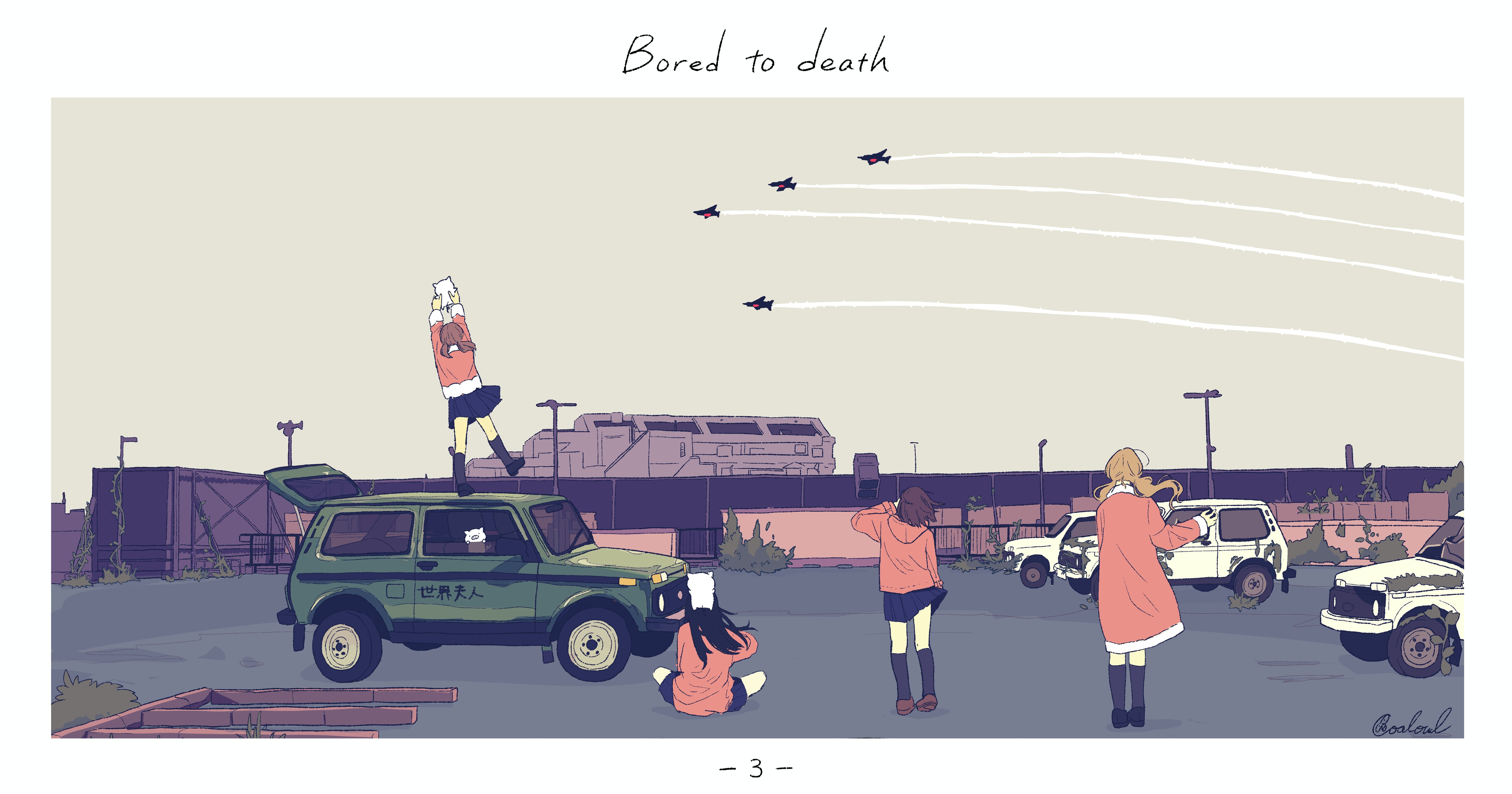 Free download Coal Eagle Standing Anime Girl Vehicle Sky Airplane Car 4K Wallpaper, Wallpaper(s) website provided.