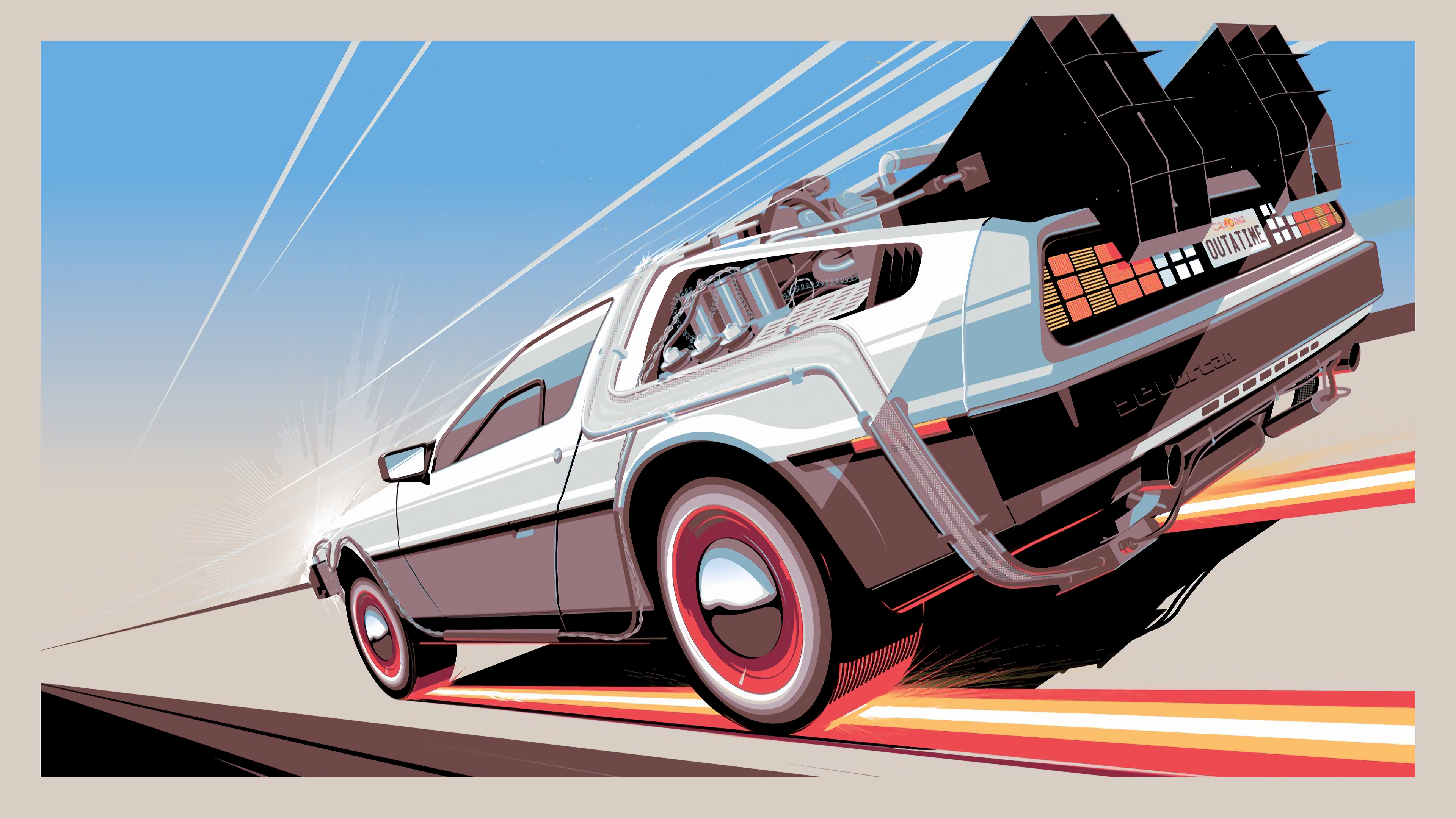 Free download Back to the Future Car Time Travel Car 4K Wallpaper, Wallpaper(s) website provided.
