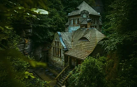 Free download trees plants chair buildings old buildings forest stone historic buildings 4K wallpaper, Wallpaper(s) website provided.