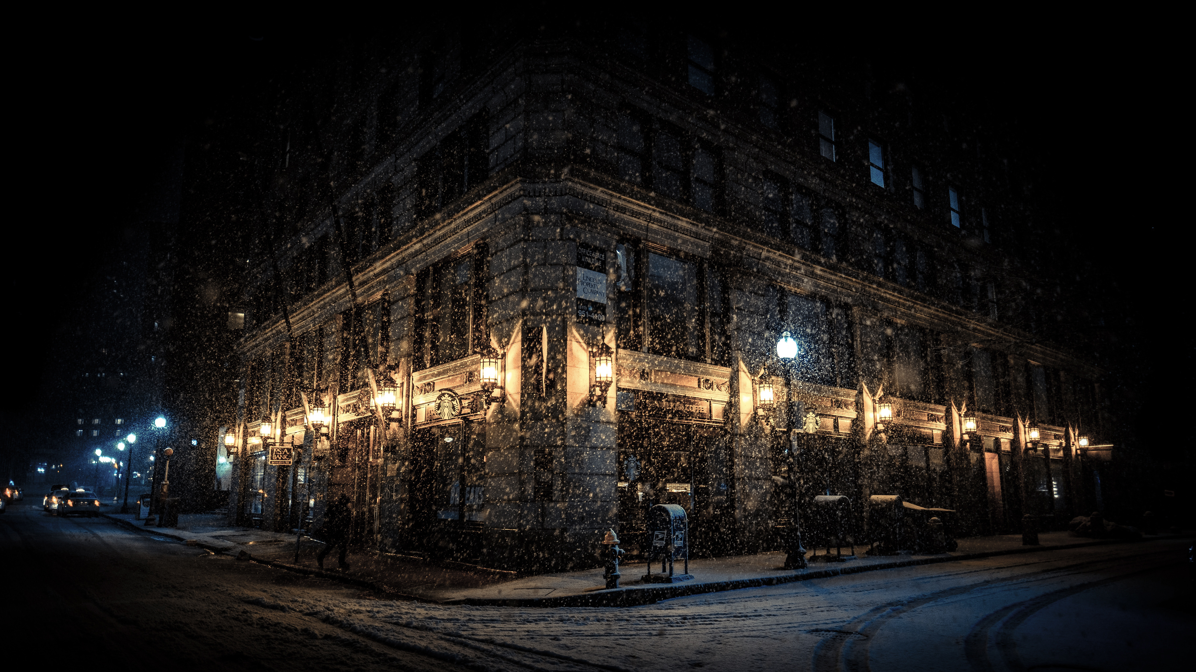 Free download Lights Street Night Street Lights Snowing 4K Wallpaper, Wallpaper(s) website provided.
