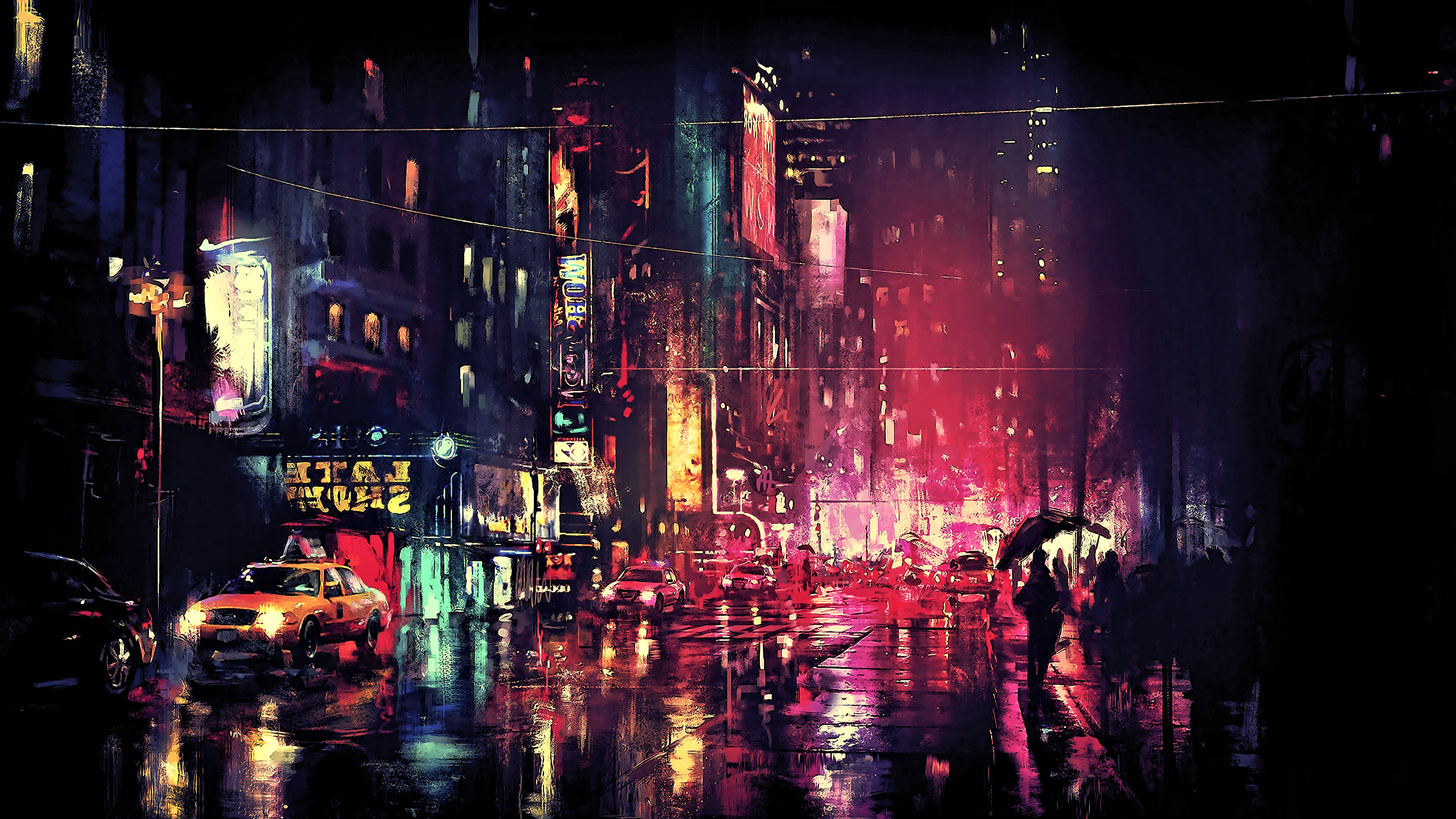 Free download Fantasy Art City Landscape Night 4K Wallpaper, Wallpaper(s) website provided.