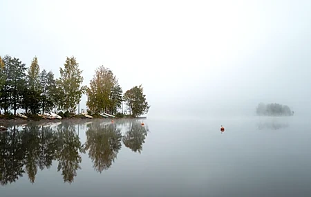 Free download Nature Landscape Trees Boat River Buoys Shock Rock Reflection 4K Wallpaper, Wallpaper(s) website provided.