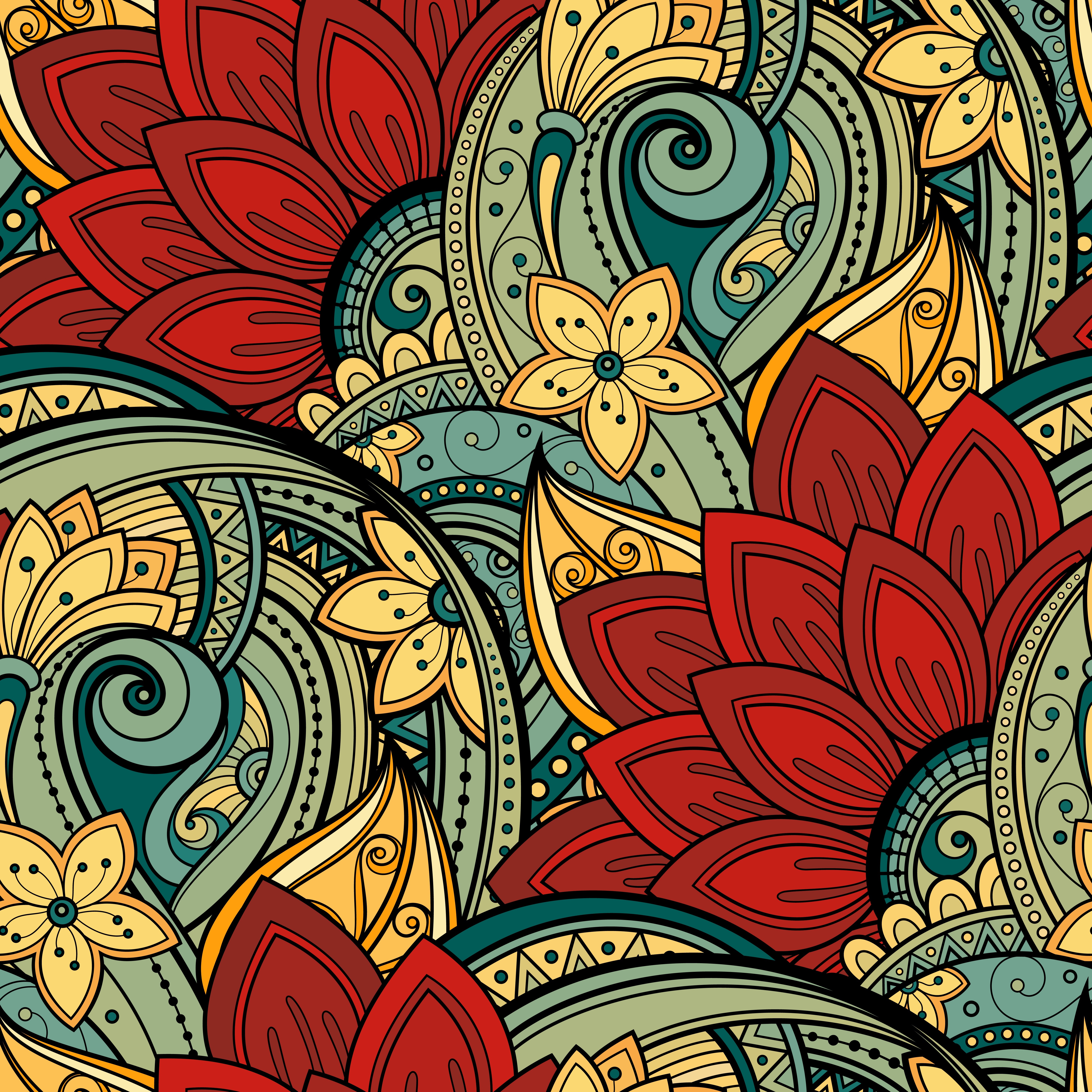 Free download Pure pattern, shape, colorful, flowers, leaves, AI art, mobile wallpaper, 4K wallpaper, Wallpaper(s) website provided.