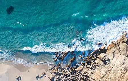 Free download Nature Water Beach Turquoise Blue Bird's View Sea Waves 4K Wallpaper, Wallpaper(s) website provided.