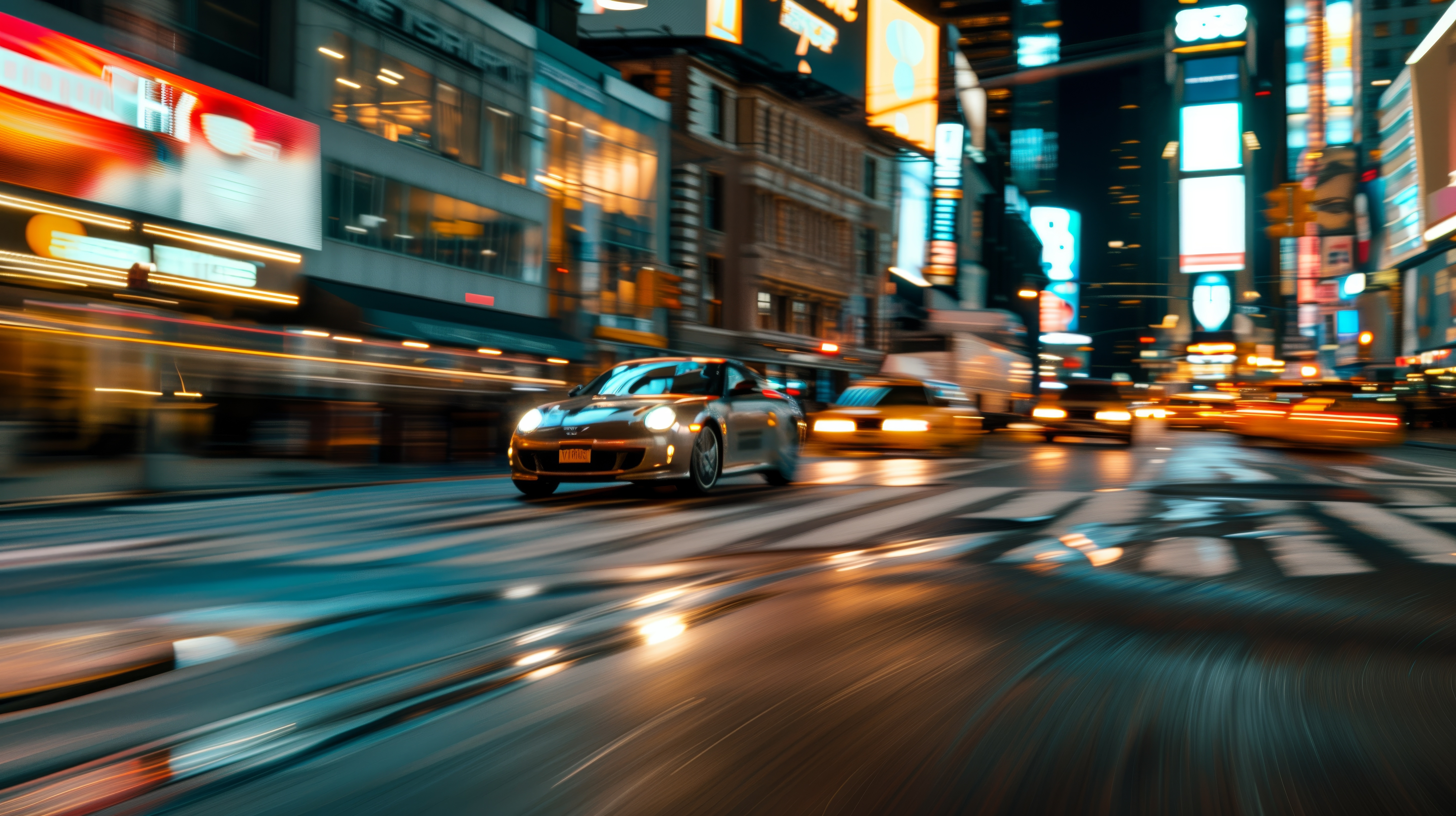 Free download AI Art Sports Car City Driving Night Computer Wallpaper 4K Wallpaper, Wallpaper(s) website provided.