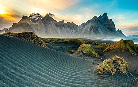 Free download Nature Iceland Mountains Sand Landscape 4K Wallpaper, Wallpaper(s) website provided.