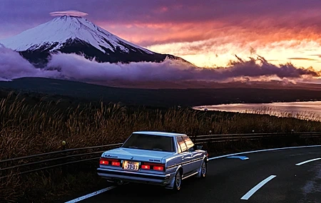 Free download Road Volcano Mountains White Sunset Photography Snow Mountains Rear View Mirror License Plate Tail Lights Sunlight Vehicle Sky Driving Coastline 4K Wallpaper, Wallpaper(s) website provided.