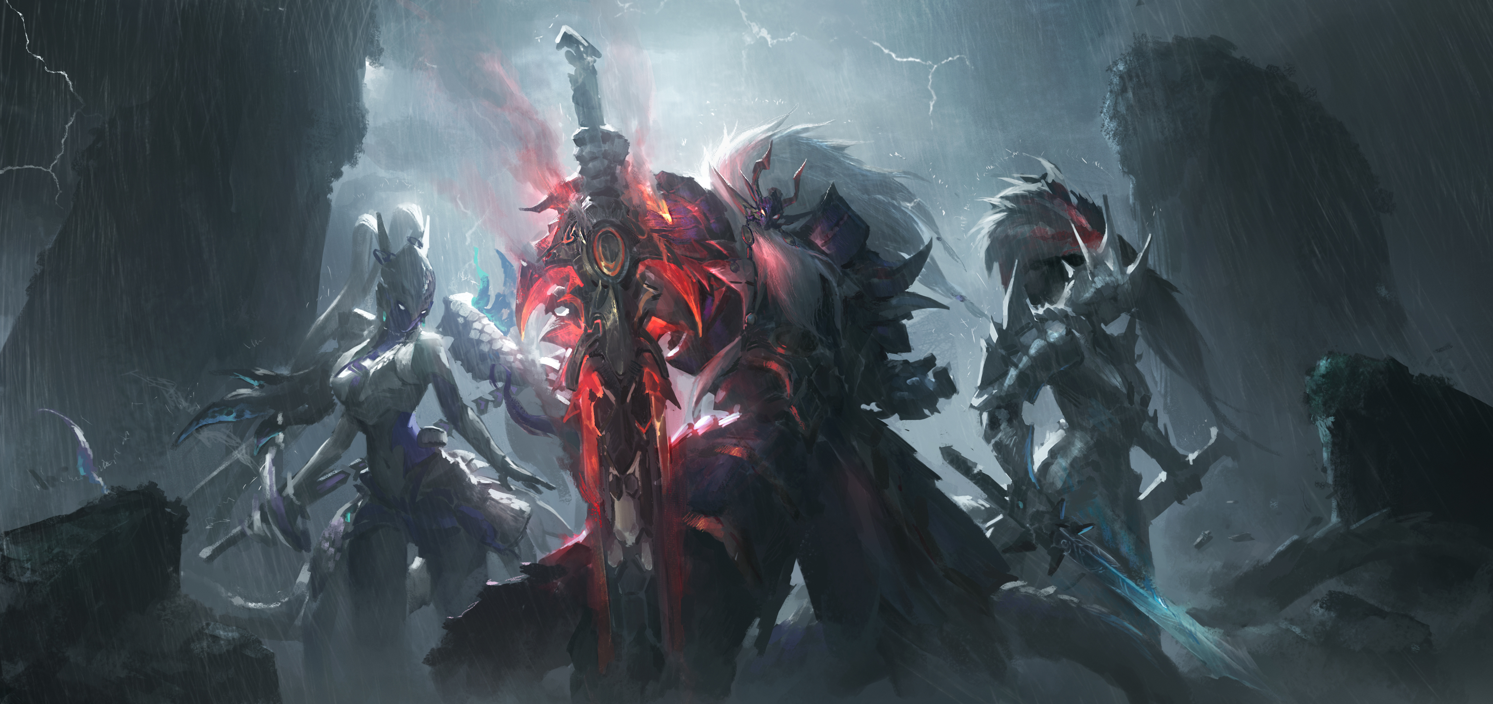 Free download Duel Monster OGY Sword Armor Rain Lightning Helmet Exchange Card Game 4K Wallpaper, Wallpaper(s) website provided.