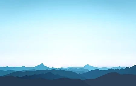 Free download Minimalism Mountains Mist Sky Blue Blue Background 8K Wallpaper, Wallpaper(s) website provided.