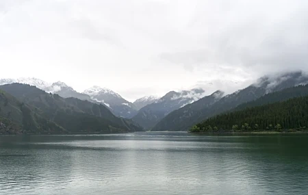 Free download River water Tianshan Tianchi Mountains Landscape Water Sky Cloud Nature Mountains 4K Wallpaper, Wallpaper(s) website provided.