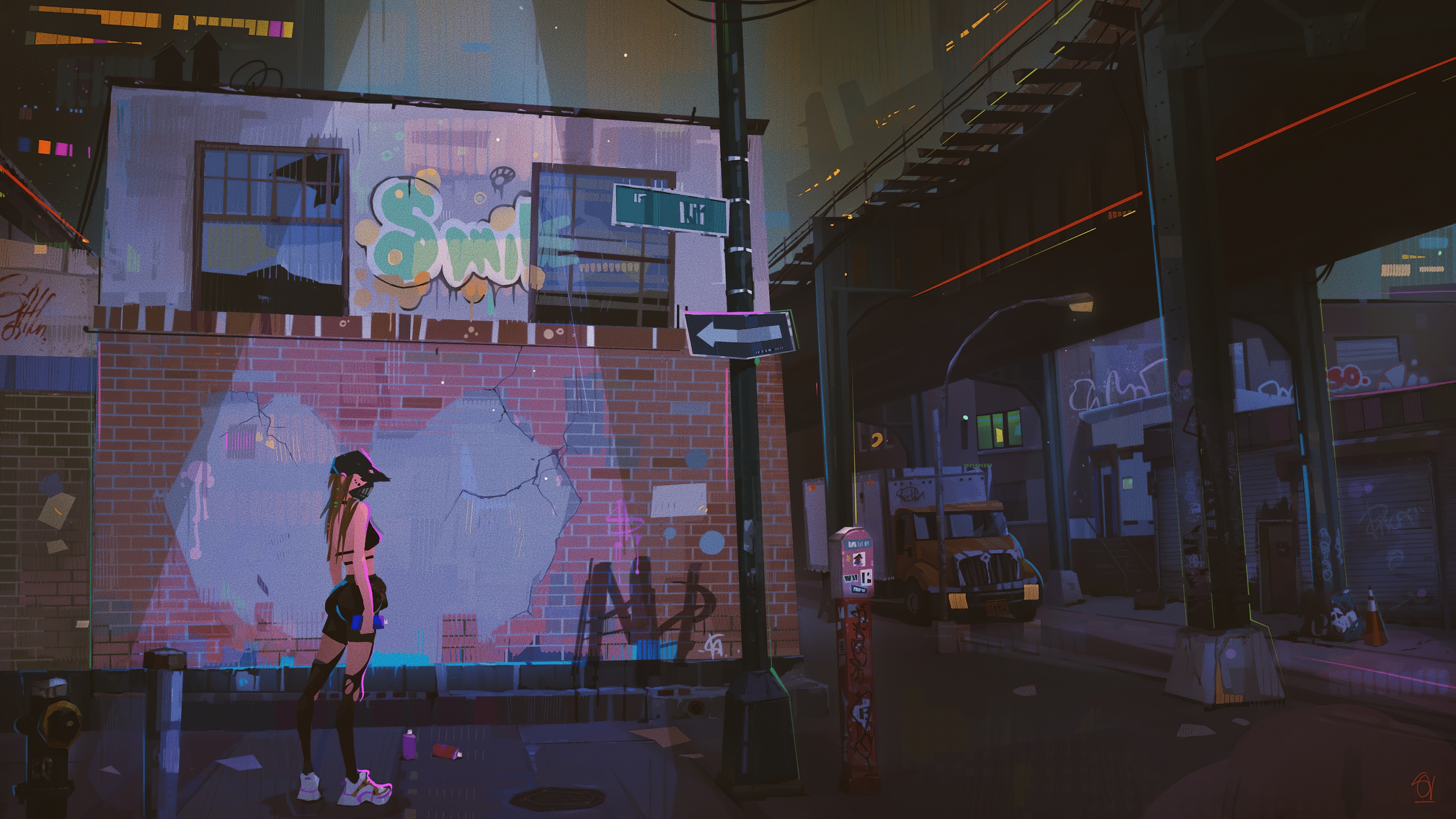 Free download Woman Fantasy Girl AI Art Illustration City Night Sketch Painting Doodle 4K Wallpaper, Wallpaper(s) website provided.
