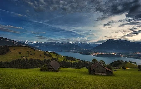 Free download Nature Sky Blue Landscape Mountain Water 4K Wallpaper, Wallpaper(s) website provided.