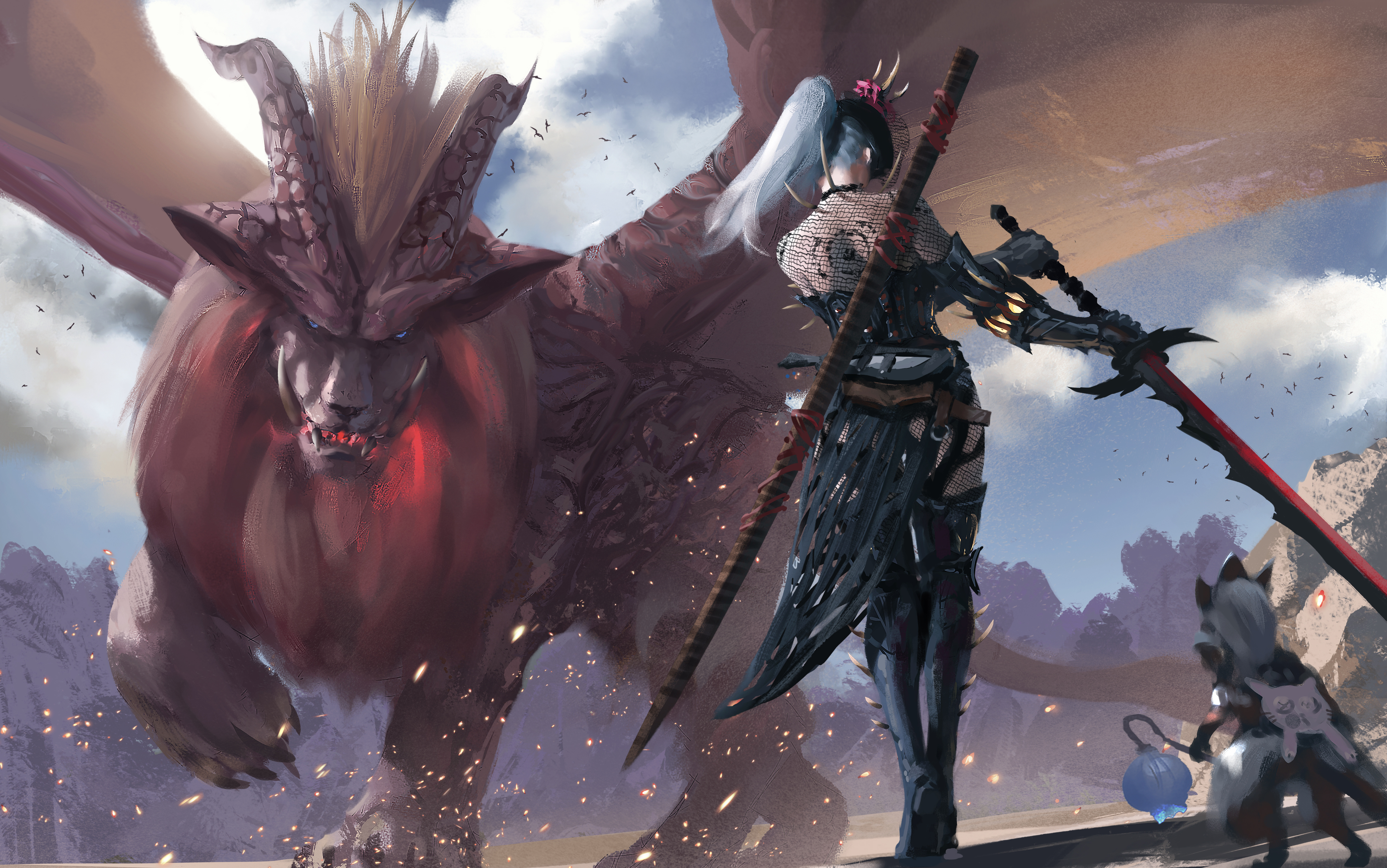 Free download Woman Monster Hunter Creature 4K Wallpaper, Wallpaper(s) website provided.
