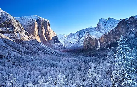 Free download Nature Landscape Mountains Sky Winter Trees Forest Sunny Snow Mountains Snow Park Valley 4K Wallpaper, Wallpaper(s) website provided.