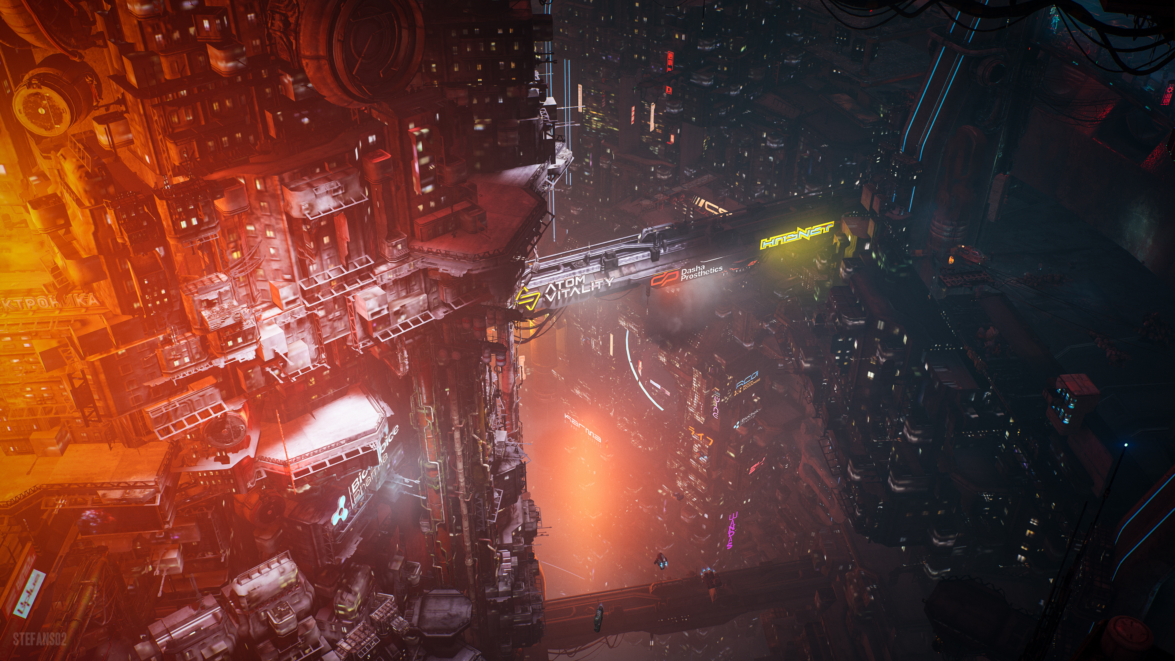 Free download Game CG Art Game CG Screenshot Cyberpunk Rise Neon City Architecture Future City 4K Wallpaper, Wallpaper(s) website provided.