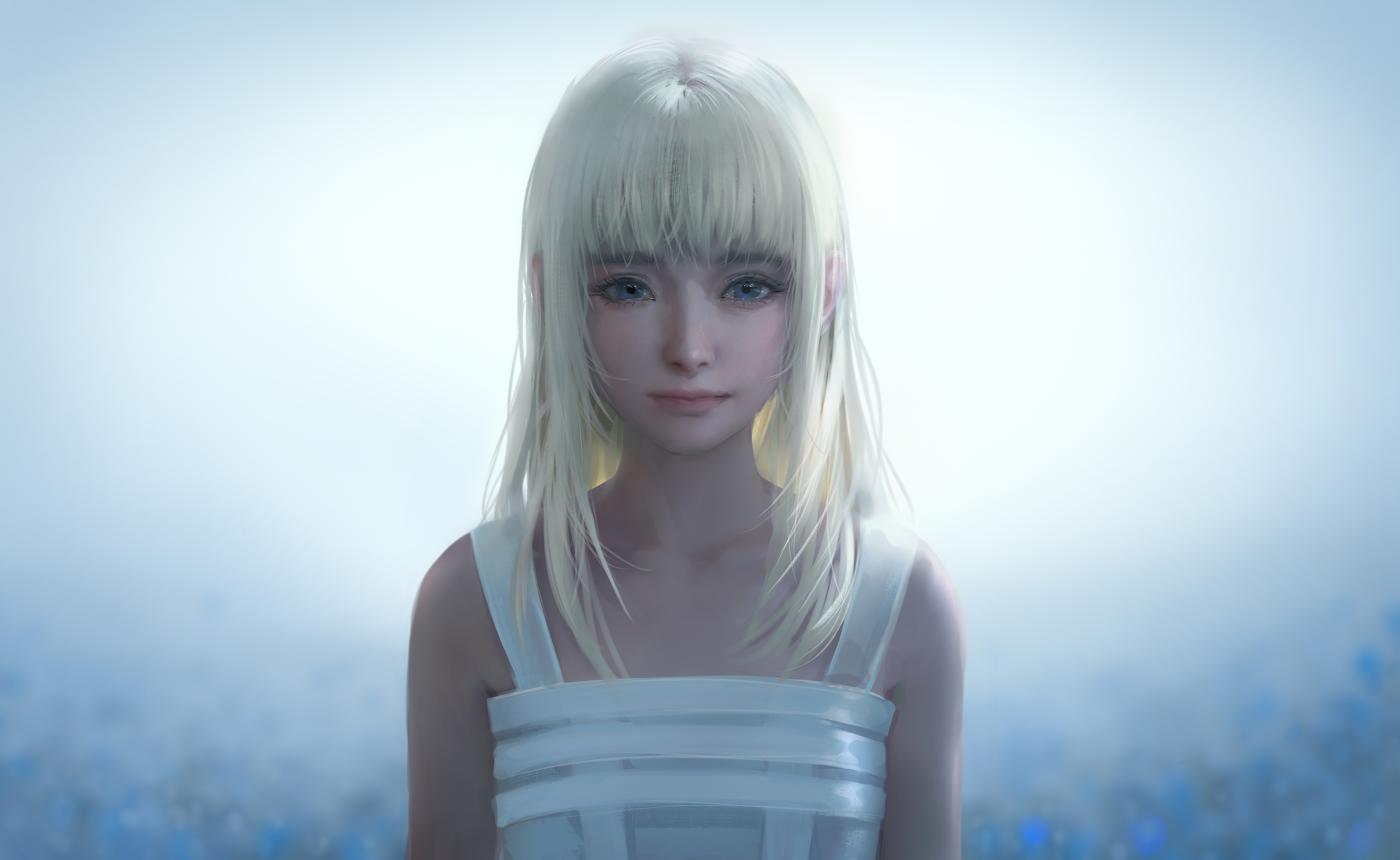 Free download Fantasy Girl Blonde Luna Final Fantasy Game CG Character Illustrations AI Art Sketch 8K Wallpaper, Wallpaper(s) website provided.