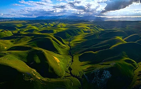 Free download Nature Landscape Meadow Hill Mountains Sun Photo Shadow 4K Wallpaper, Wallpaper(s) website provided.