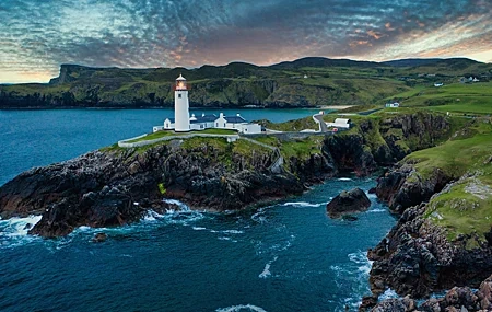 Free download Coast Landscape Nature Lighthouse Sunrise 4K Wallpaper, Wallpaper(s) website provided.