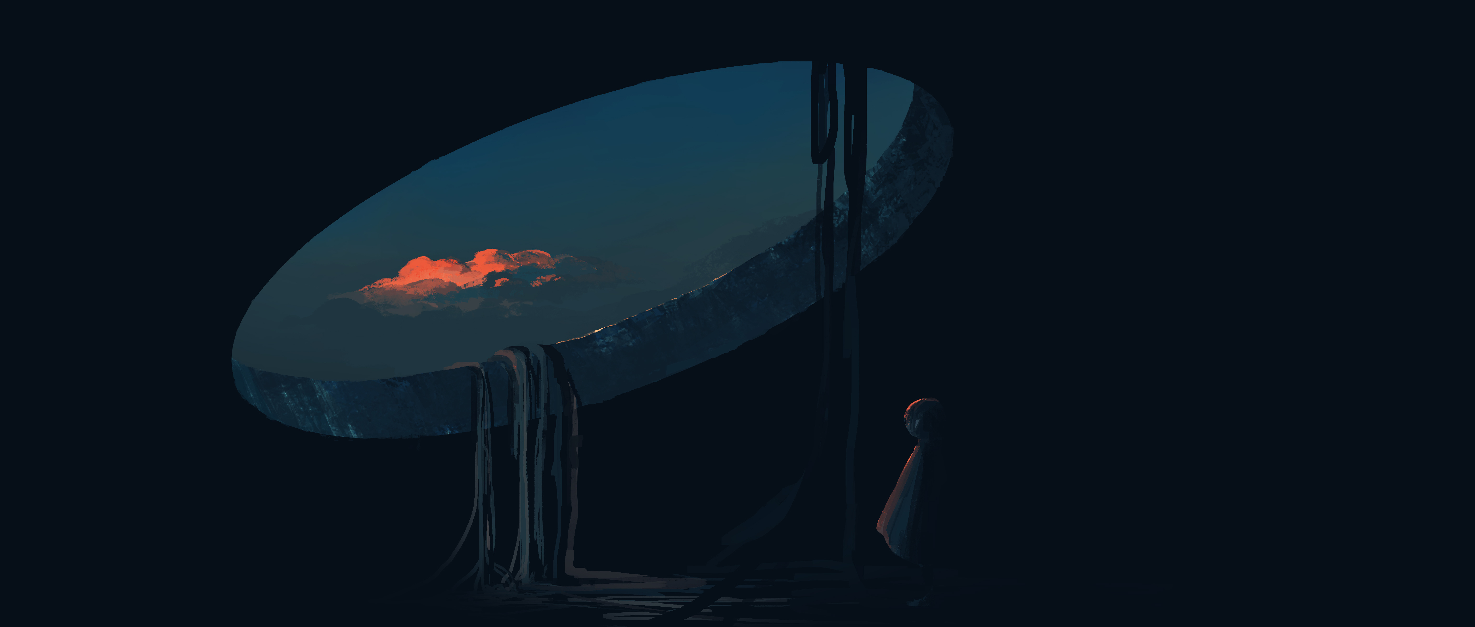 Free download Elegant AI Art Pictures Illustrations Minimalism Cloud Ultra Wide Wide Screen Wires Abstract Black Hole 4K Wallpaper, Wallpaper(s) website provided.