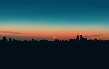 Free download Elegant Sunset City Horizon Sunset Glow Silhouette Sky 4K Wallpaper, Wallpaper(s) website provided.