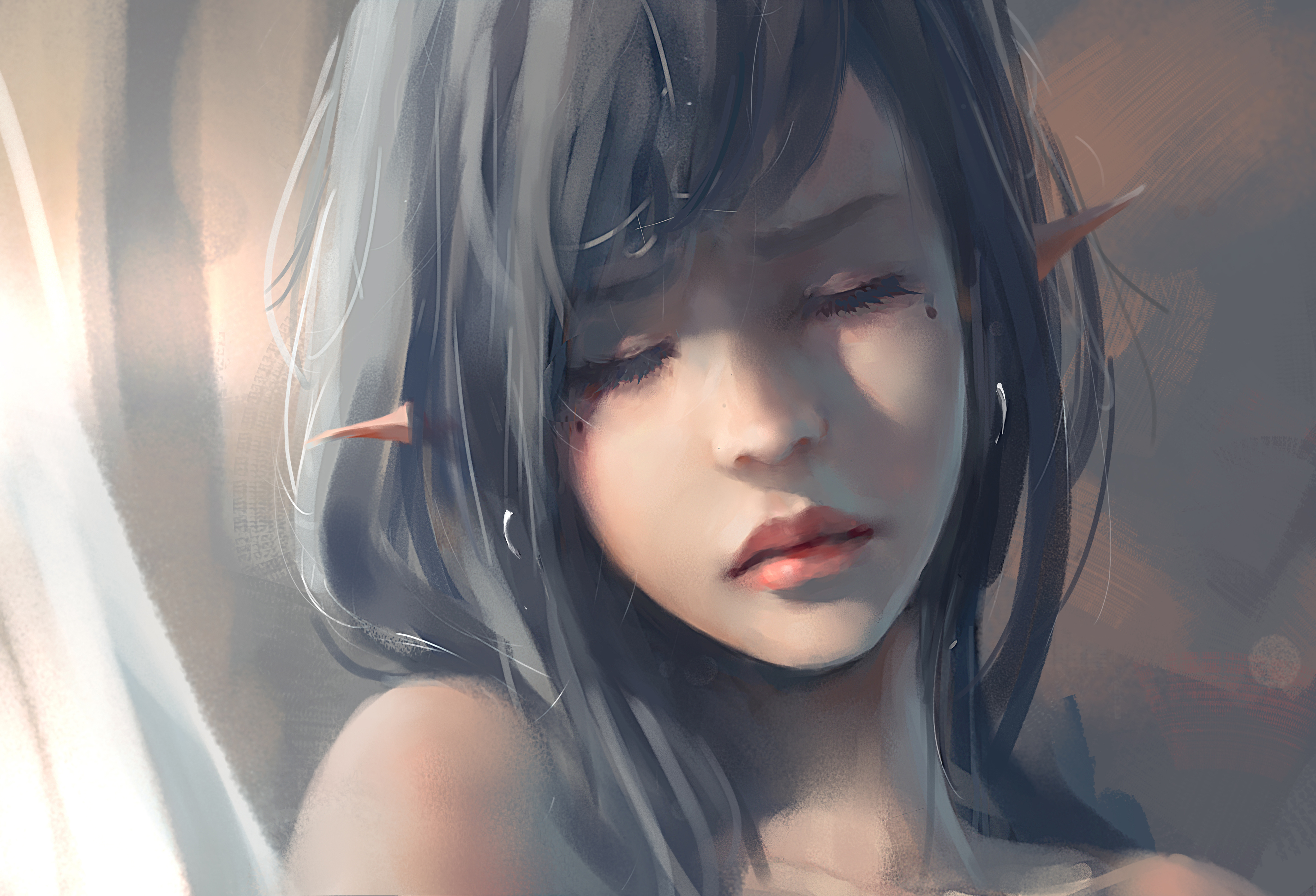 Free download Woman Face Elf Fantasy Girl Fantasy Art Pictures 4K Wallpaper, Wallpaper(s) website provided.