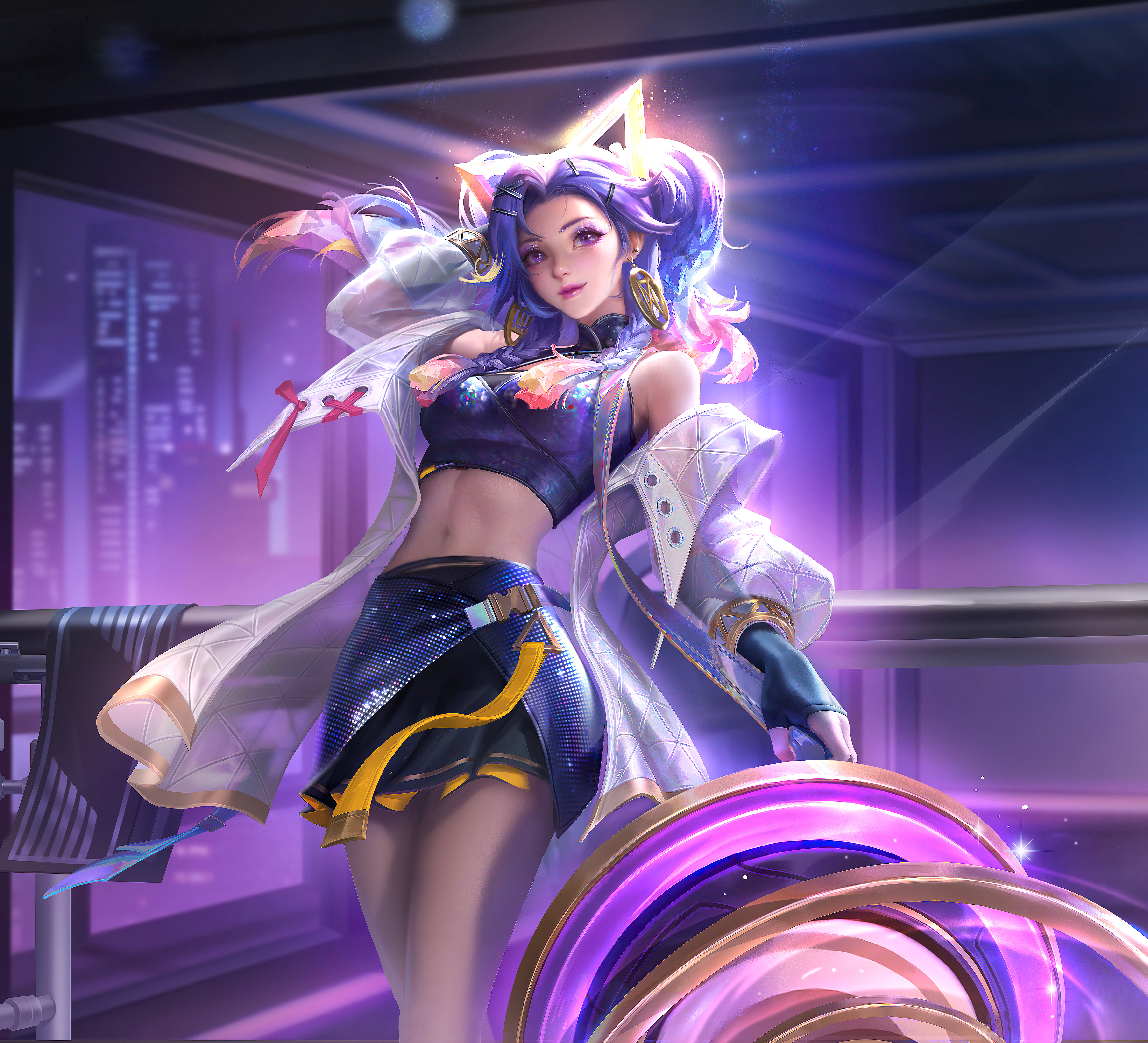 Free download Game CG Character Purple Hair Honor of Kings Girl Purple Eyes 4K Wallpaper, Wallpaper(s) website provided.