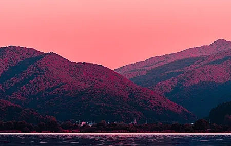 Free download Nature Sunset Evening Mountains Scenery 4K Wallpaper, Wallpaper(s) website provided.