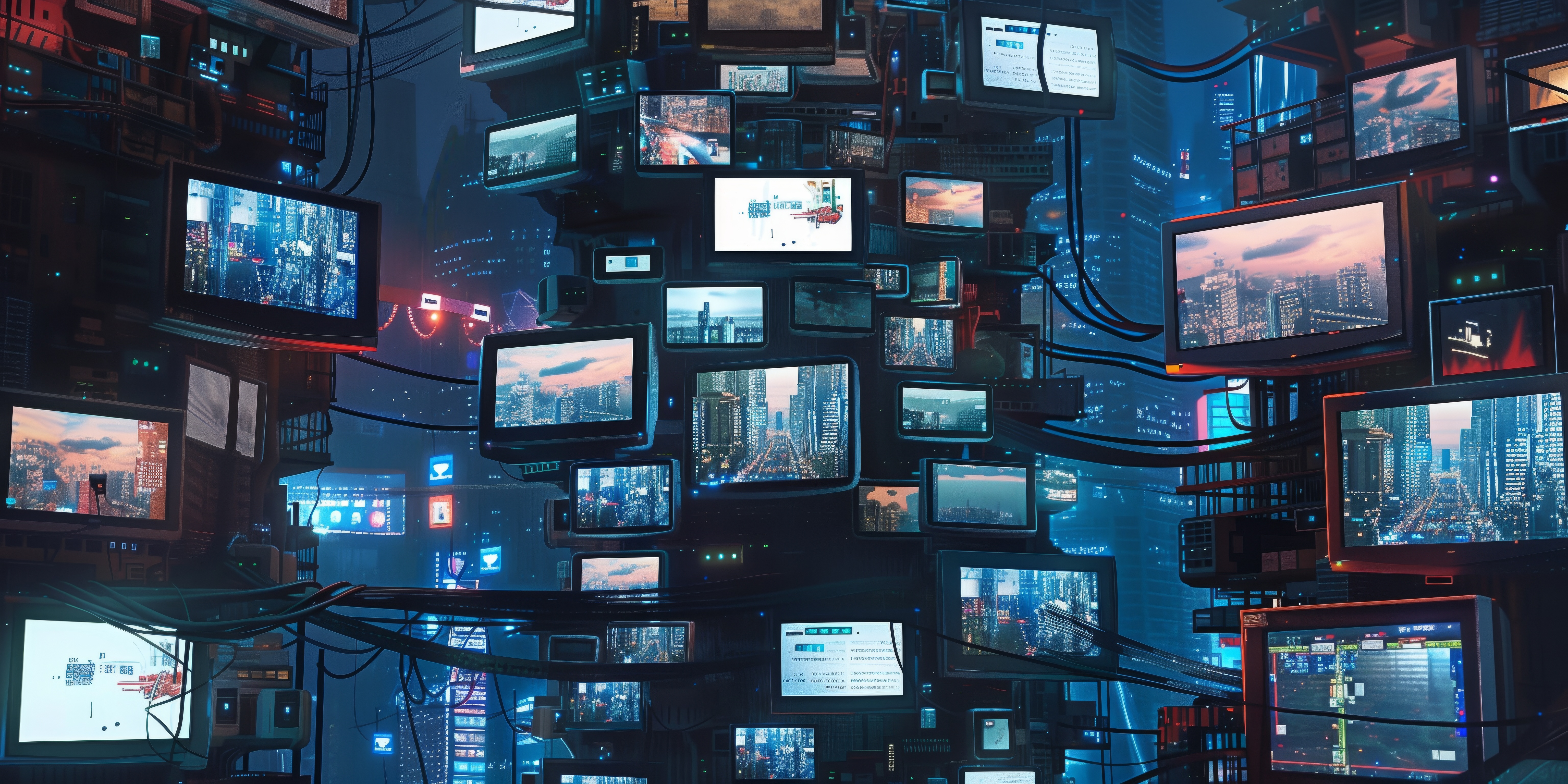 Free download Artificial Intelligence Art City Screen Wire TV Computer Wallpaper 4K Wallpaper, Wallpaper(s) website provided.