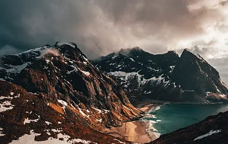 Free download Nature Water Snow Mountain Beach 4K Wallpaper, Wallpaper(s) website provided.