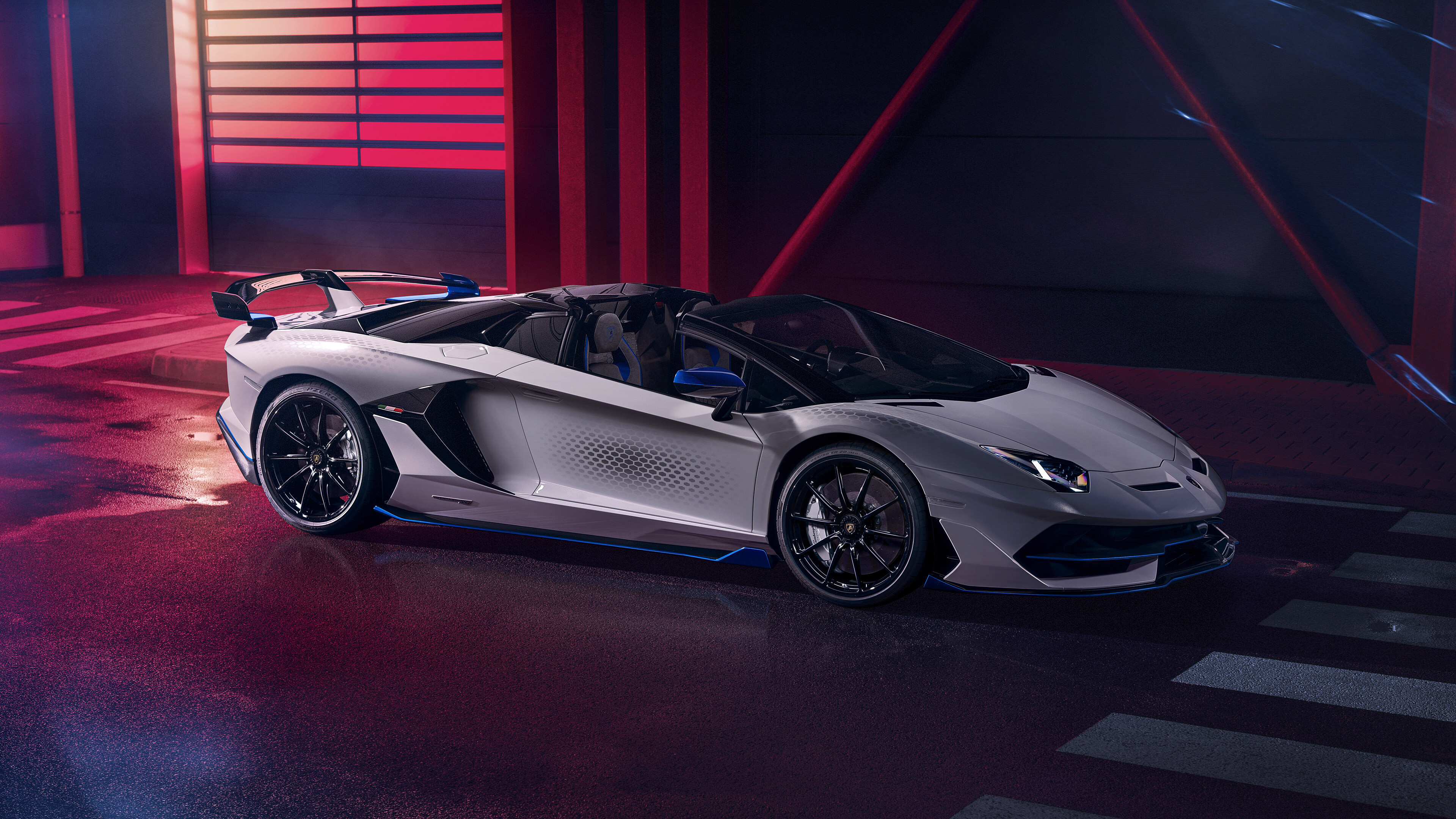 Free download Lamborghini sports car super sports car vehicle night street white computer wallpaper 4K wallpaper, Wallpaper(s) website provided.