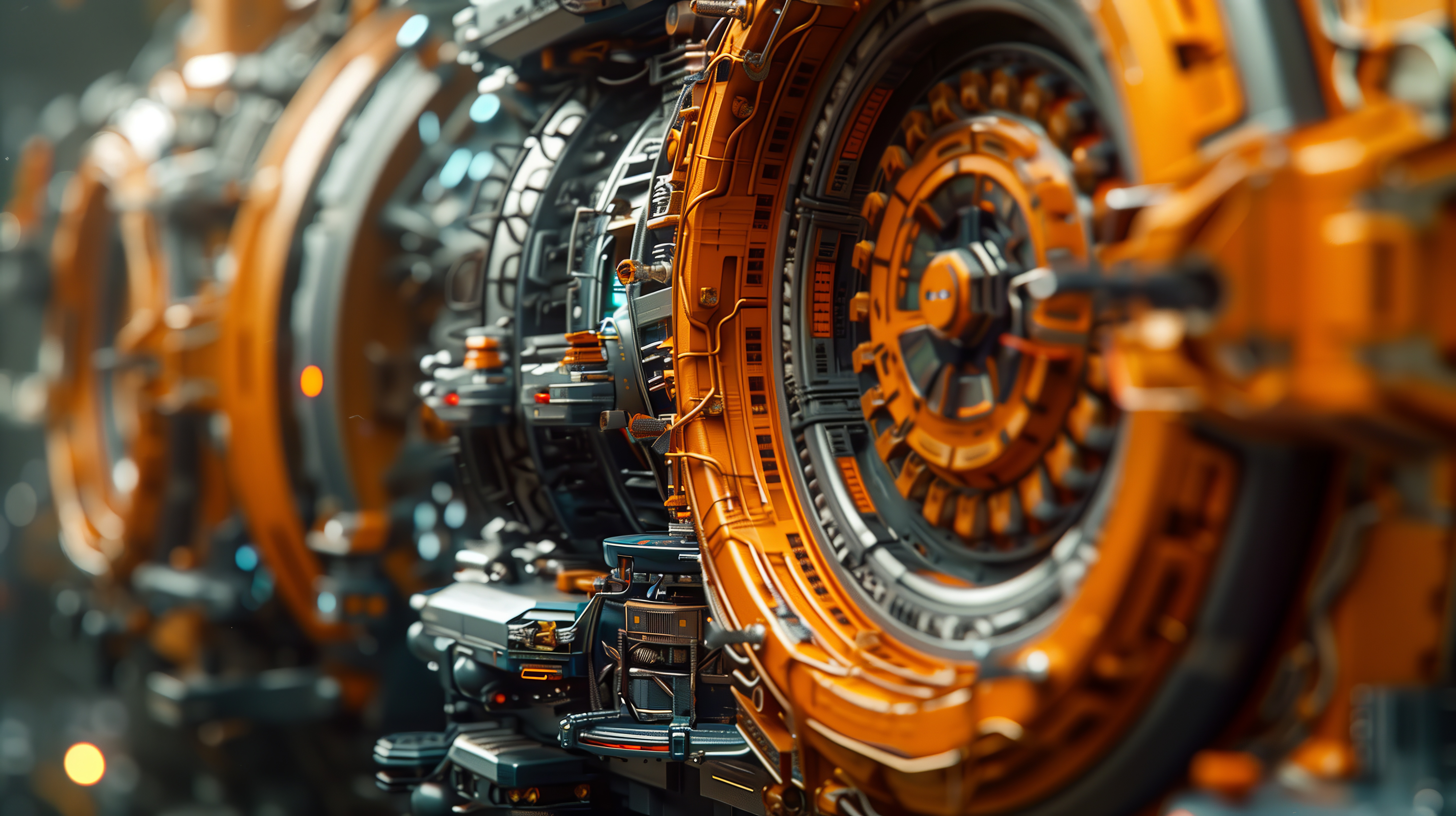 Free download Orange, sense of technology, mechanical equipment, computer wallpaper, 4K wallpaper, Wallpaper(s) website provided.