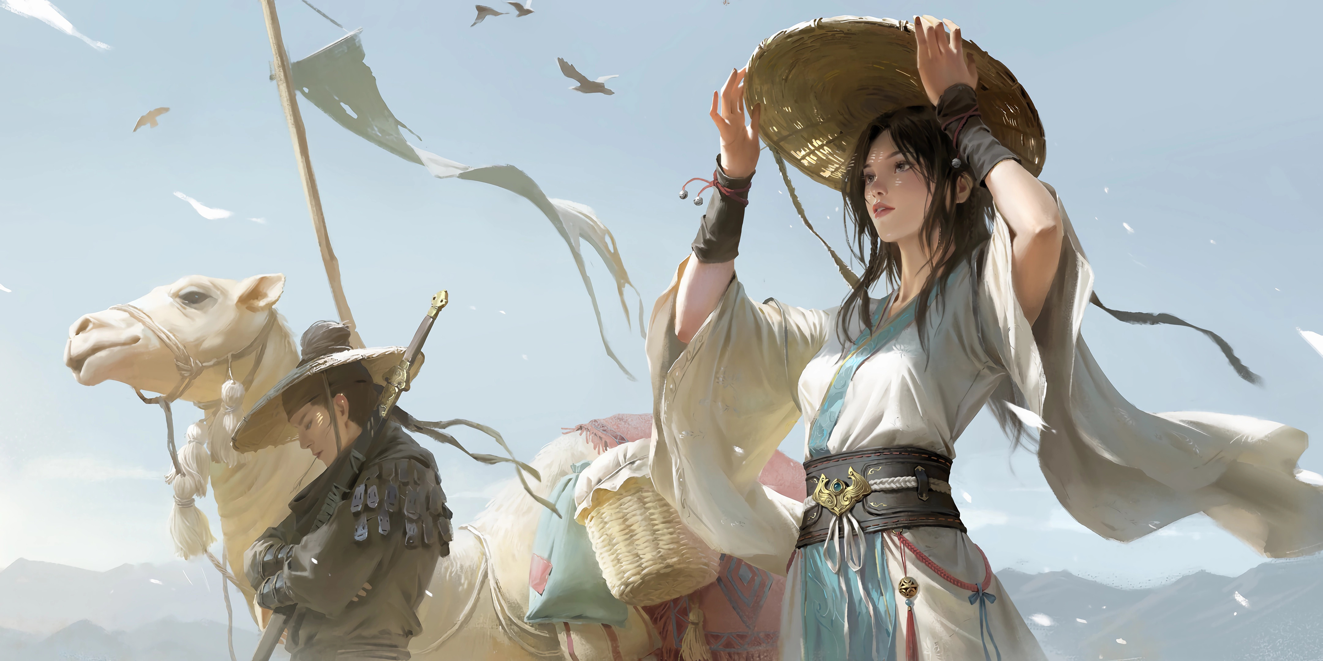 Free download Clothing Clothes Illustrations Colorful Anime Film and Television Programs Ancient Costume Ancient Style 4K Wallpaper, Wallpaper(s) website provided.