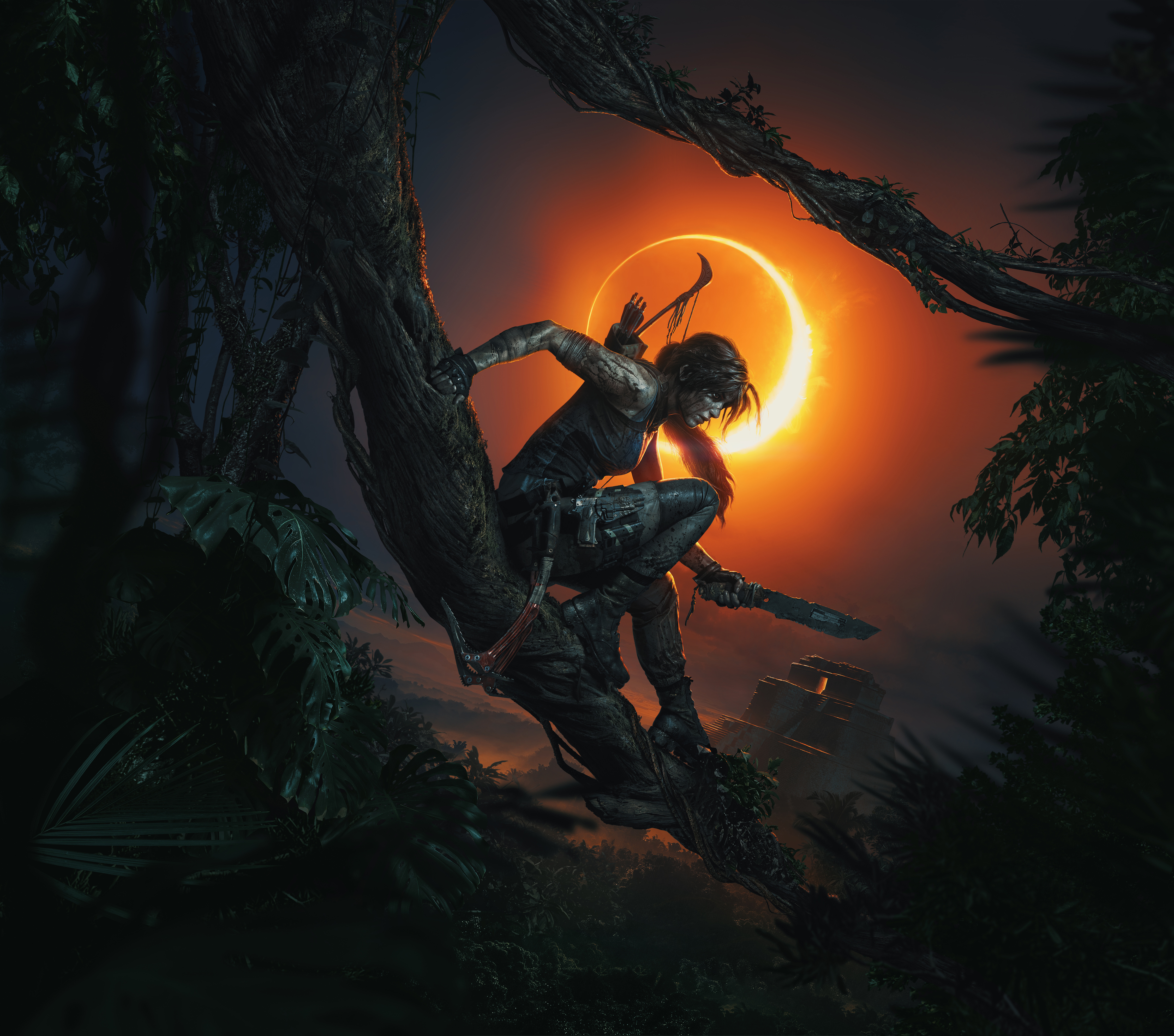 Free download Tomb Raider Video Game Character Jungle Lunar Eclipse Video Game Girl Computer Game 4K Wallpaper, Wallpaper(s) website provided.