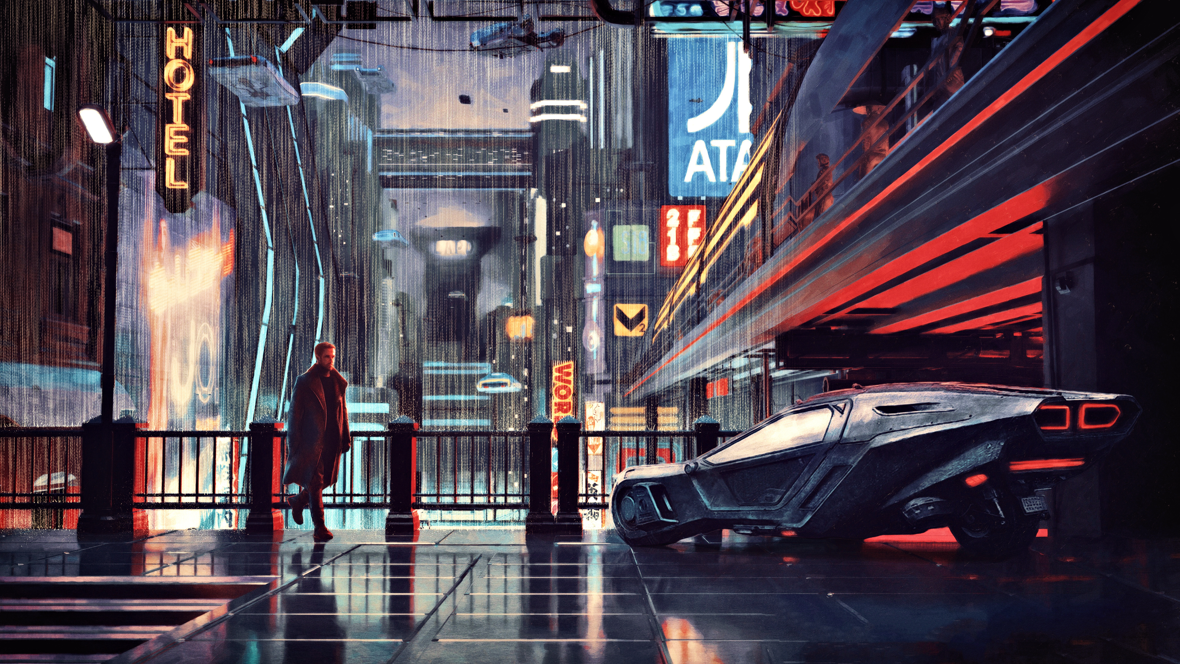Free download Science Fiction Novel AI Art Concept Art Fantasy Art Computer Graphics Cyberpunk Network City Landscape Vehicle Blade Runner Movie Vehicle 4K Wallpaper, Wallpaper(s) website provided.