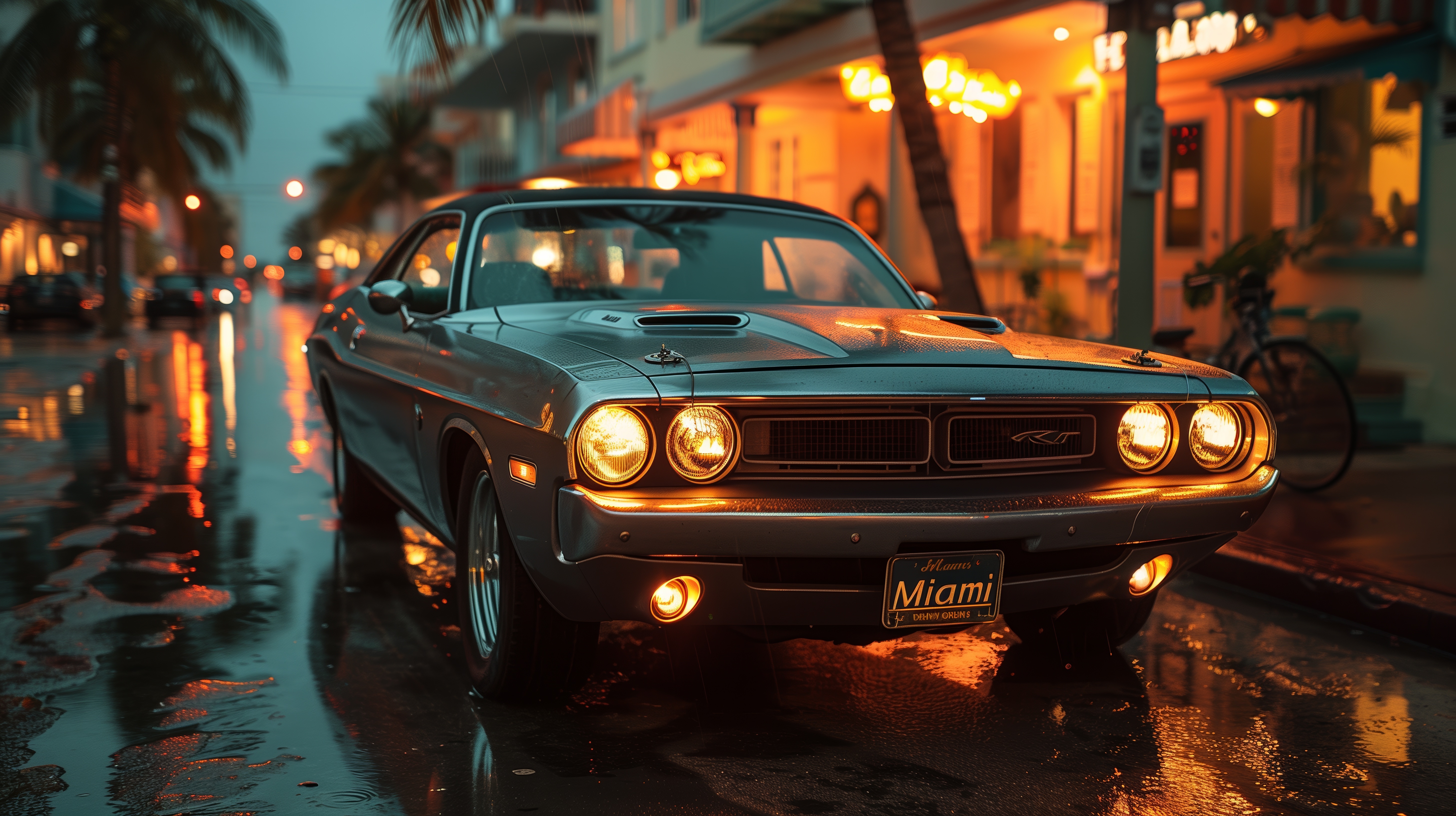 Free download Dodge Movie Headlight Miami Palm Tree Computer Wallpaper 4K Wallpaper, Wallpaper(s) website provided.