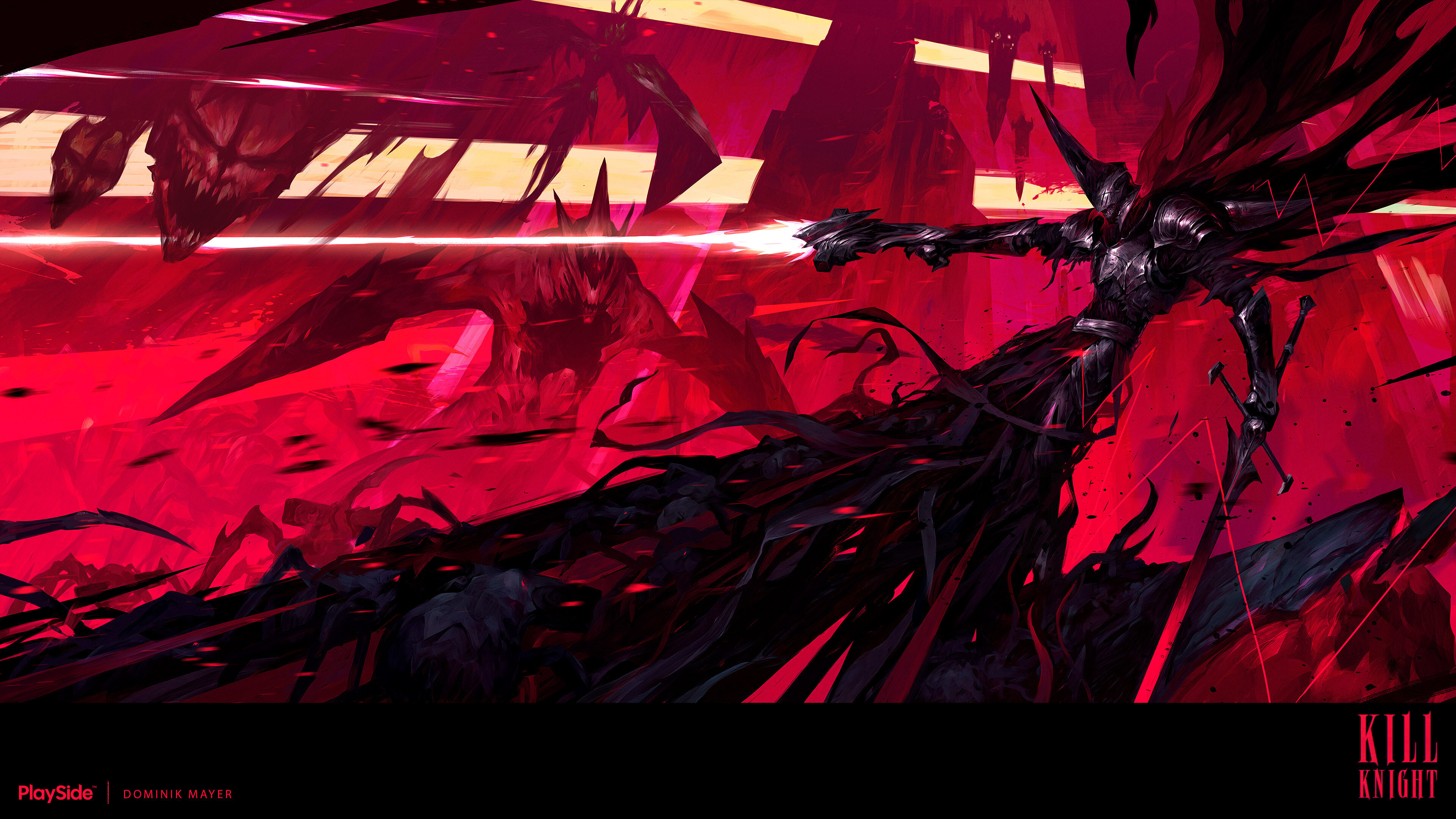 Free download creature knight artwork illustration digital art video game kill sword battle red armor 4K wallpaper, Wallpaper(s) website provided.