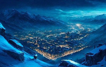 Free download City of Valley Lights Scenic Wallpaper 2K Wallpaper, Wallpaper(s) website provided.