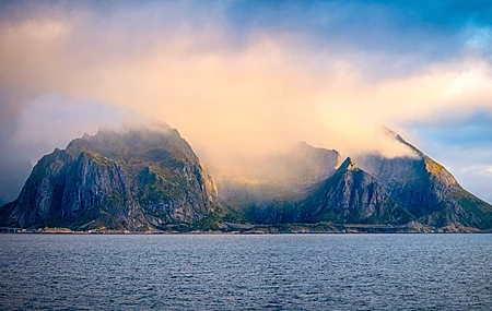 Free download Nature Landscape Water Clouds Fog Grass Mountains Rocks Bridge Sky Vision Sunrise 4K Wallpaper, Wallpaper(s) website provided.