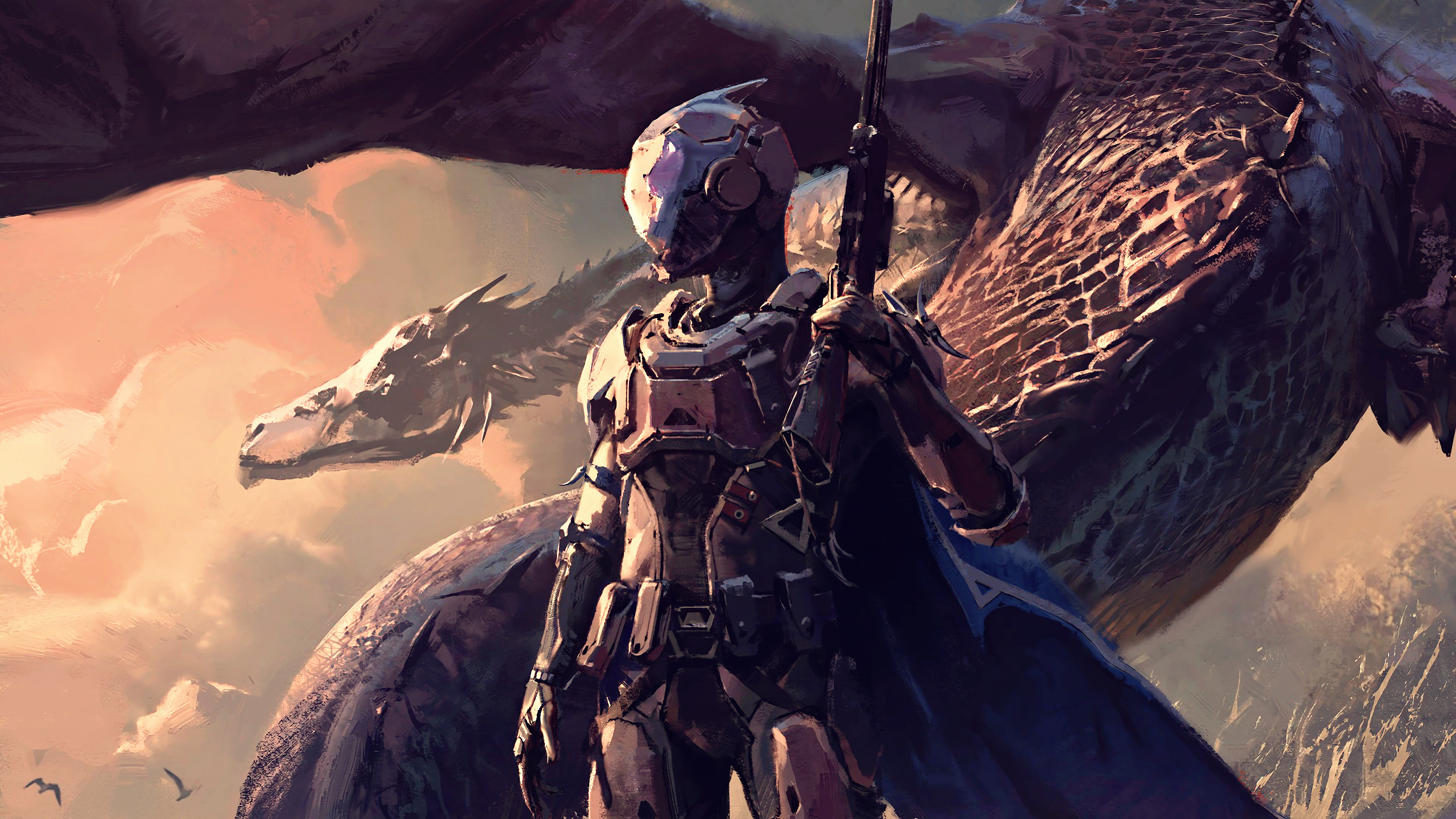 Free download AI Art Concept Art Fantasy Art Painting Biology Dragon 4K Wallpaper, Wallpaper(s) website provided.