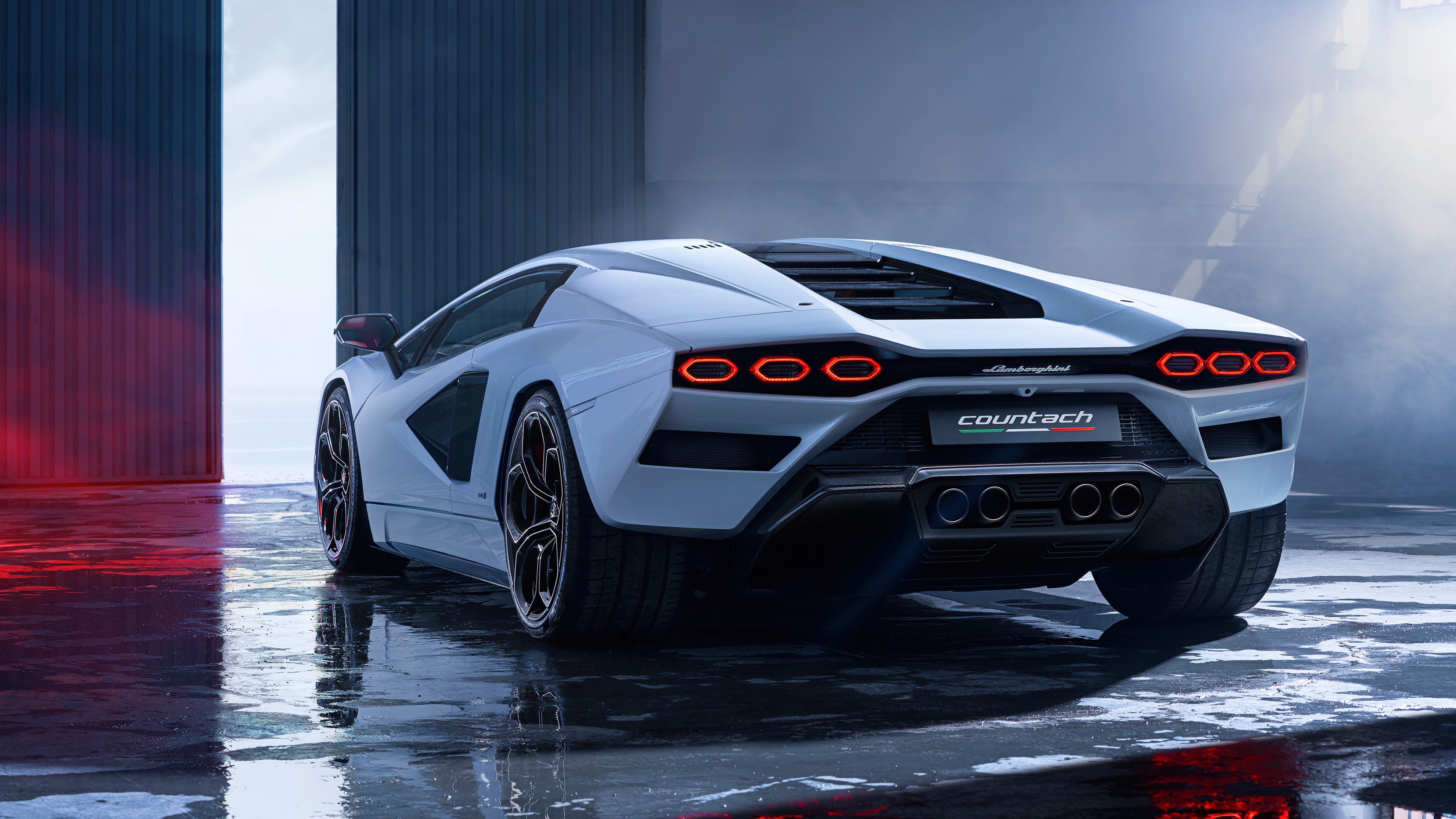Free download Lamborghini Car Supercar Vehicle Sports Car White Warehouse Glimmer Reflection Computer Wallpaper 4K Wallpaper, Wallpaper(s) website provided.