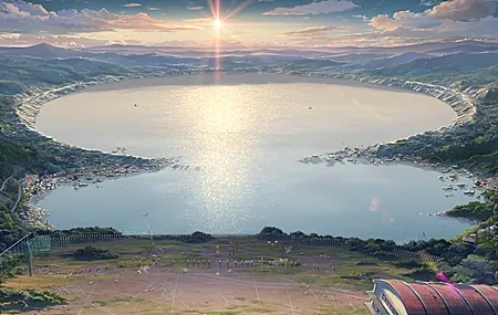Free download Anime Your Name Meteorite Crater Lake School 4K Wallpaper, Wallpaper(s) website provided.