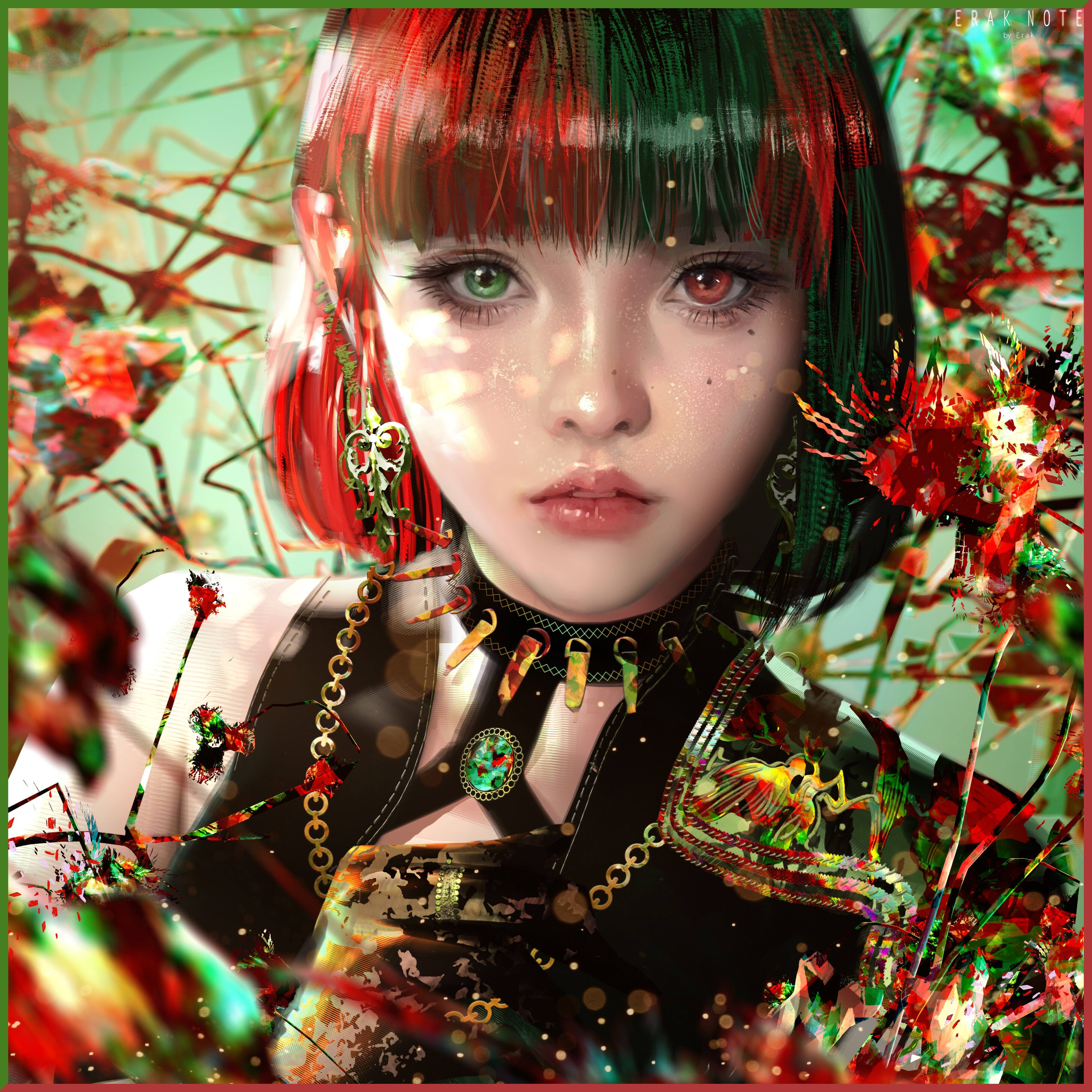 Free download Female Short Hair Fantasy Girl AI Art Illustration Portrait Art Jewelry Sunshine Mobile Wallpaper 4K Wallpaper, Wallpaper(s) website provided.