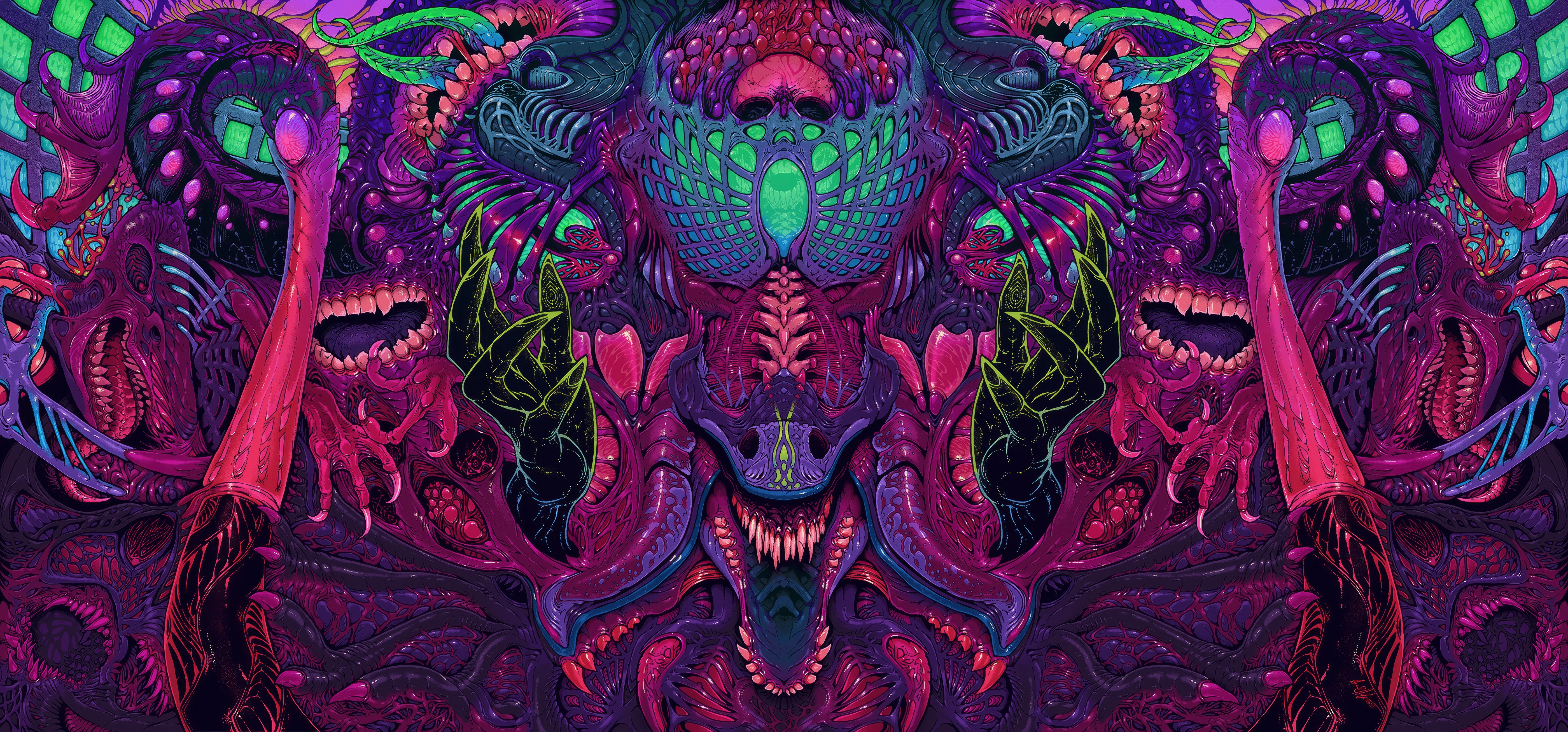 Free download Biological Entity Brock Spiral Psychedelic Surreal Chaos Colorful Digital Art 4K Wallpaper, Wallpaper(s) website provided.