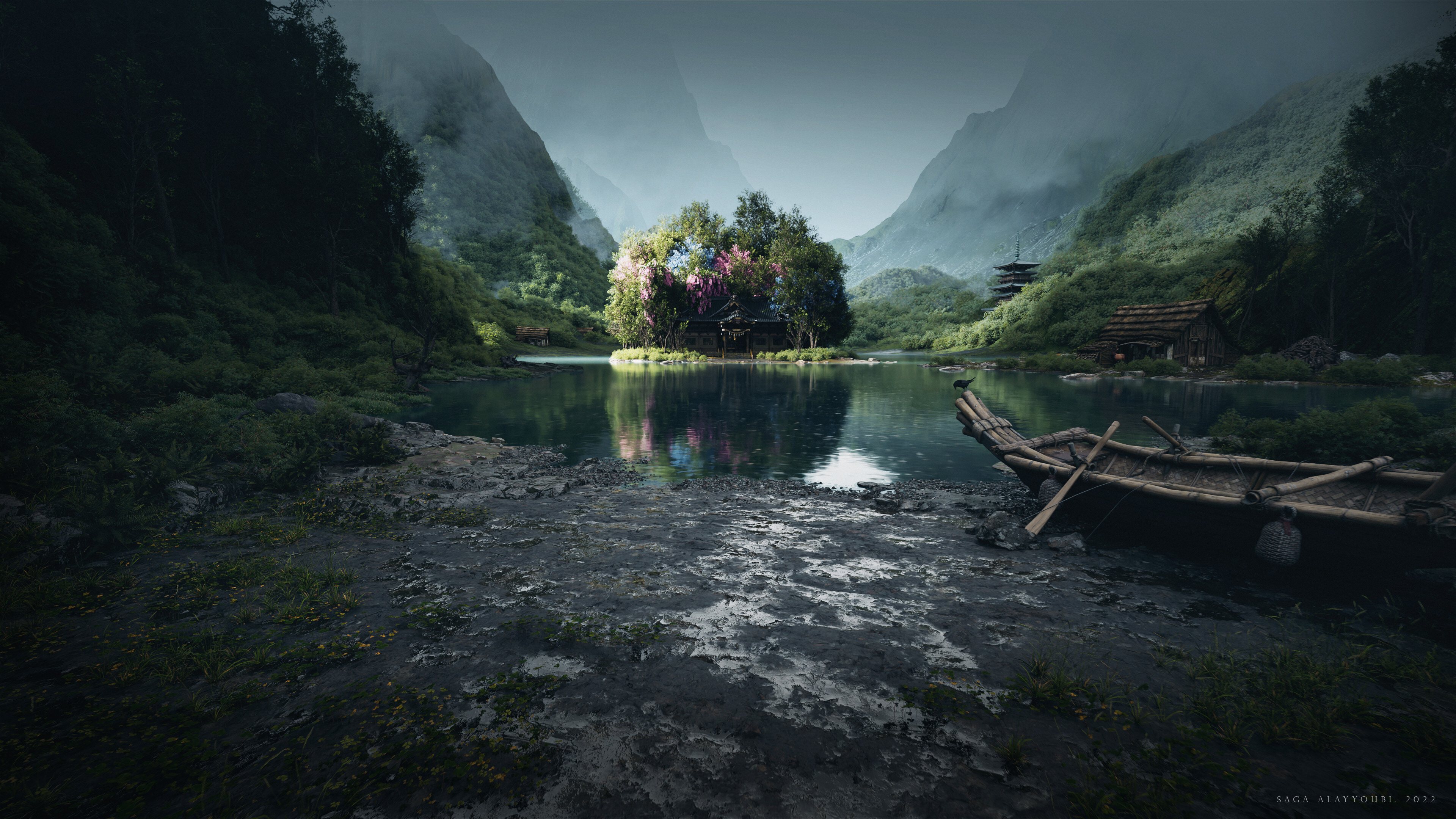 Free download Nature Landscape AI Art Environment Forest Unreal Engine 4K Wallpaper, Wallpaper(s) website provided.