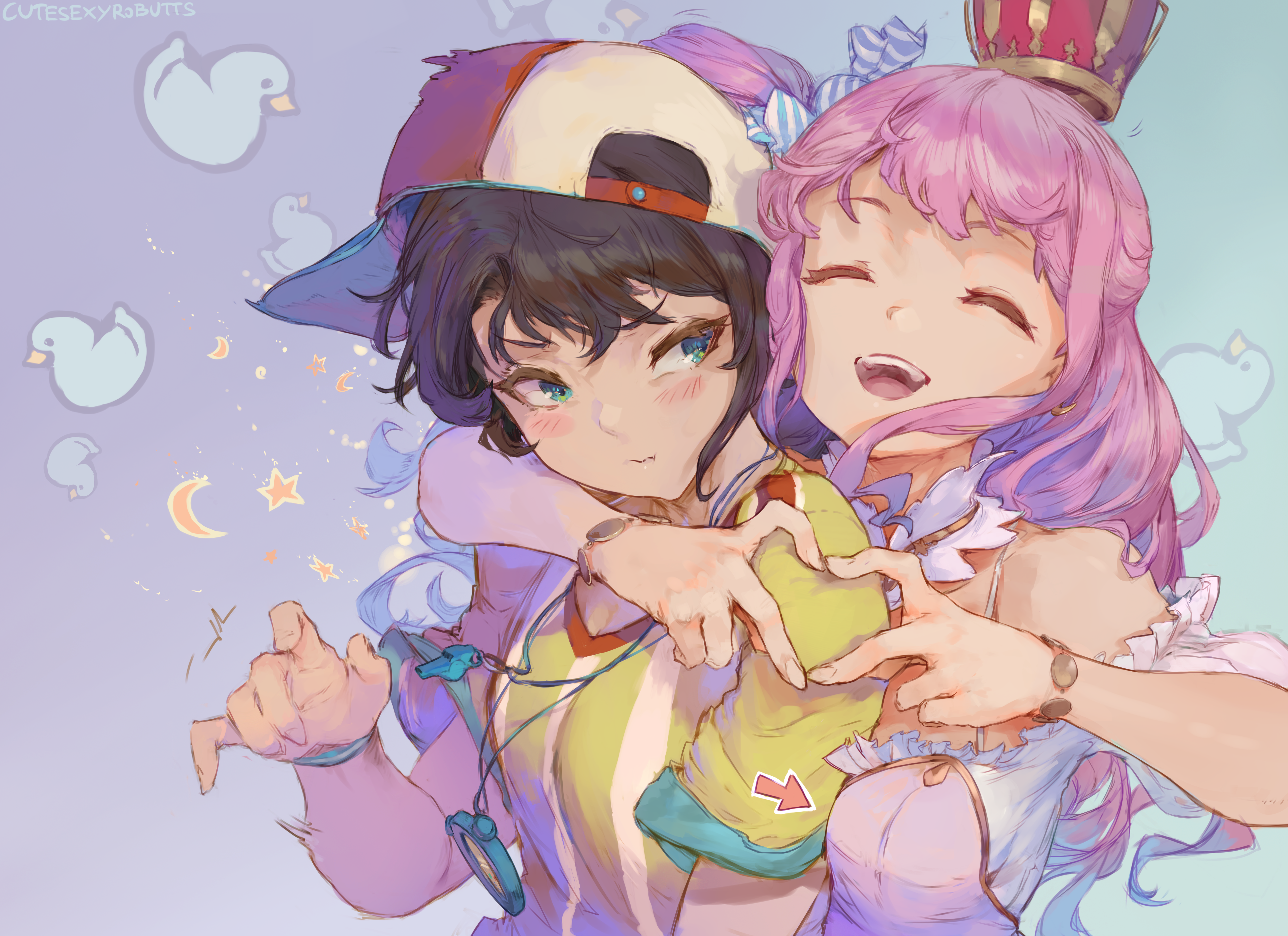 Free download Luna Hug Donut Virtual Anime Girl Blush Original Picture Sketch Illustrations 4K Wallpaper, Wallpaper(s) website provided.