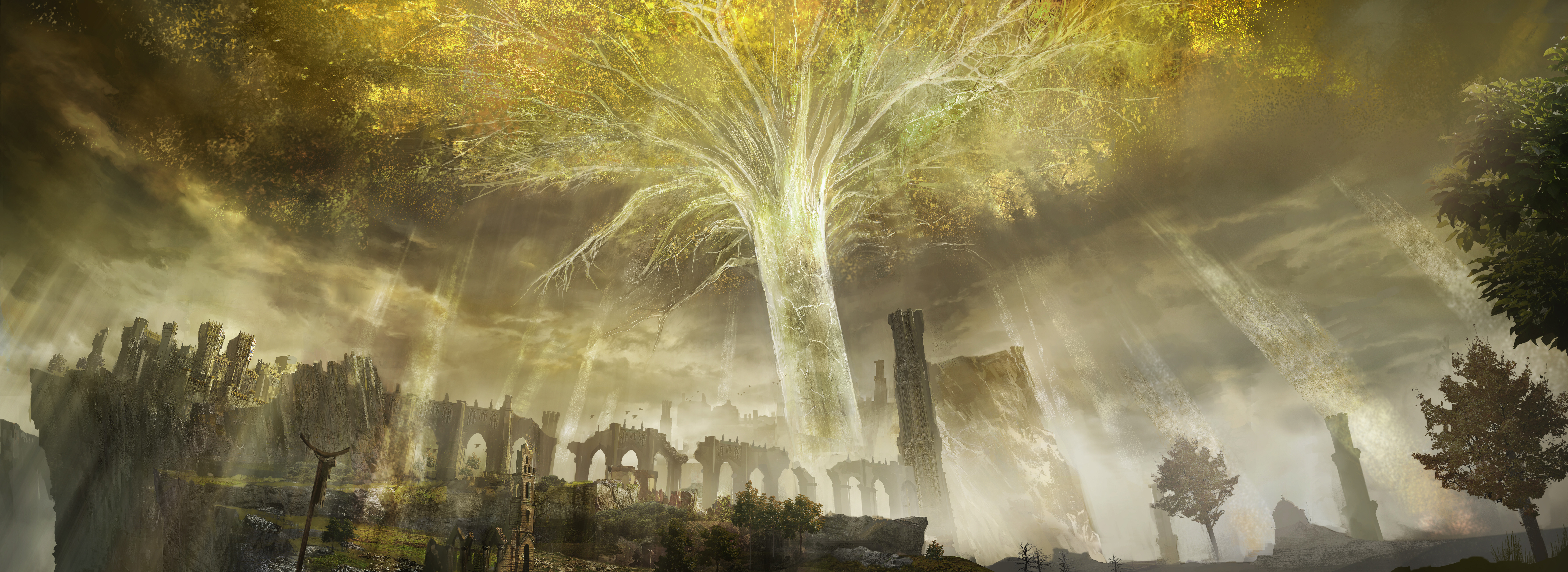 Free download Ruins Eldon Rings Divine Tree 8K Wallpaper, Wallpaper(s) website provided.