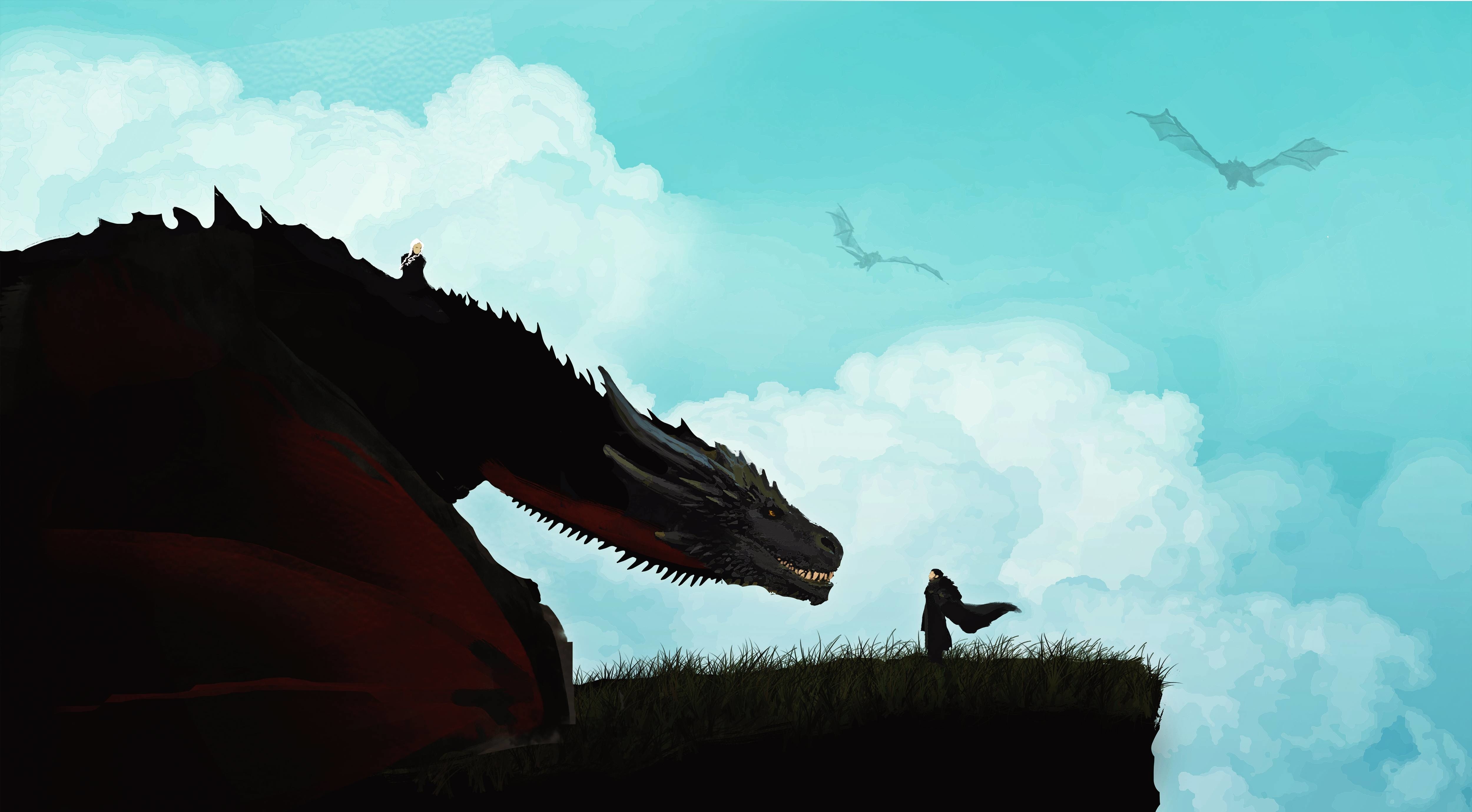 Free download Dragon Game of Thrones Cyan 4K Wallpaper, Wallpaper(s) website provided.