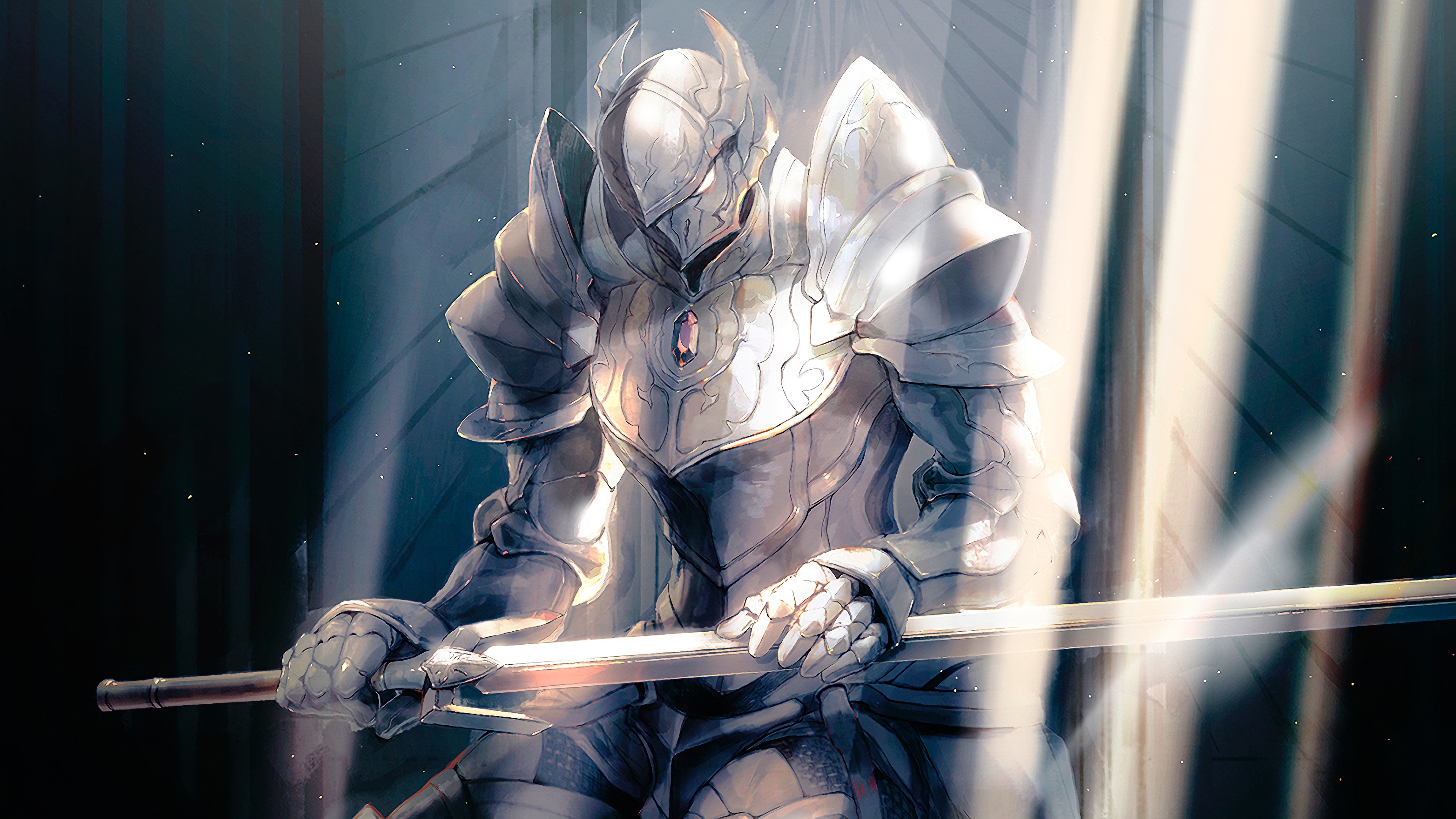 Free download Knight AI Art Anime Sword Overlord Anime Paladin 4K Wallpaper, Wallpaper(s) website provided.